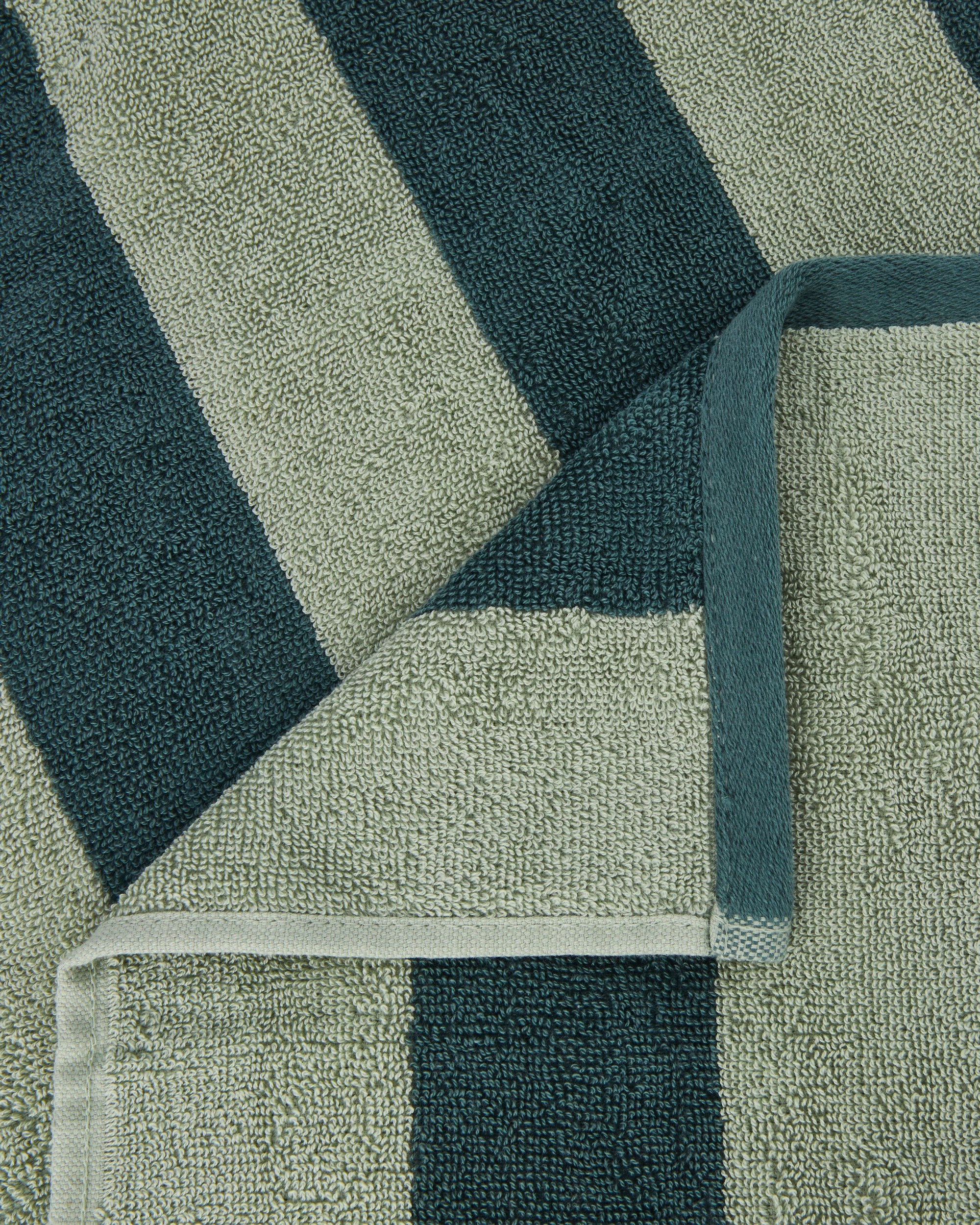 2 Stripe Cotton Hand Towel - Green, 2 of 5