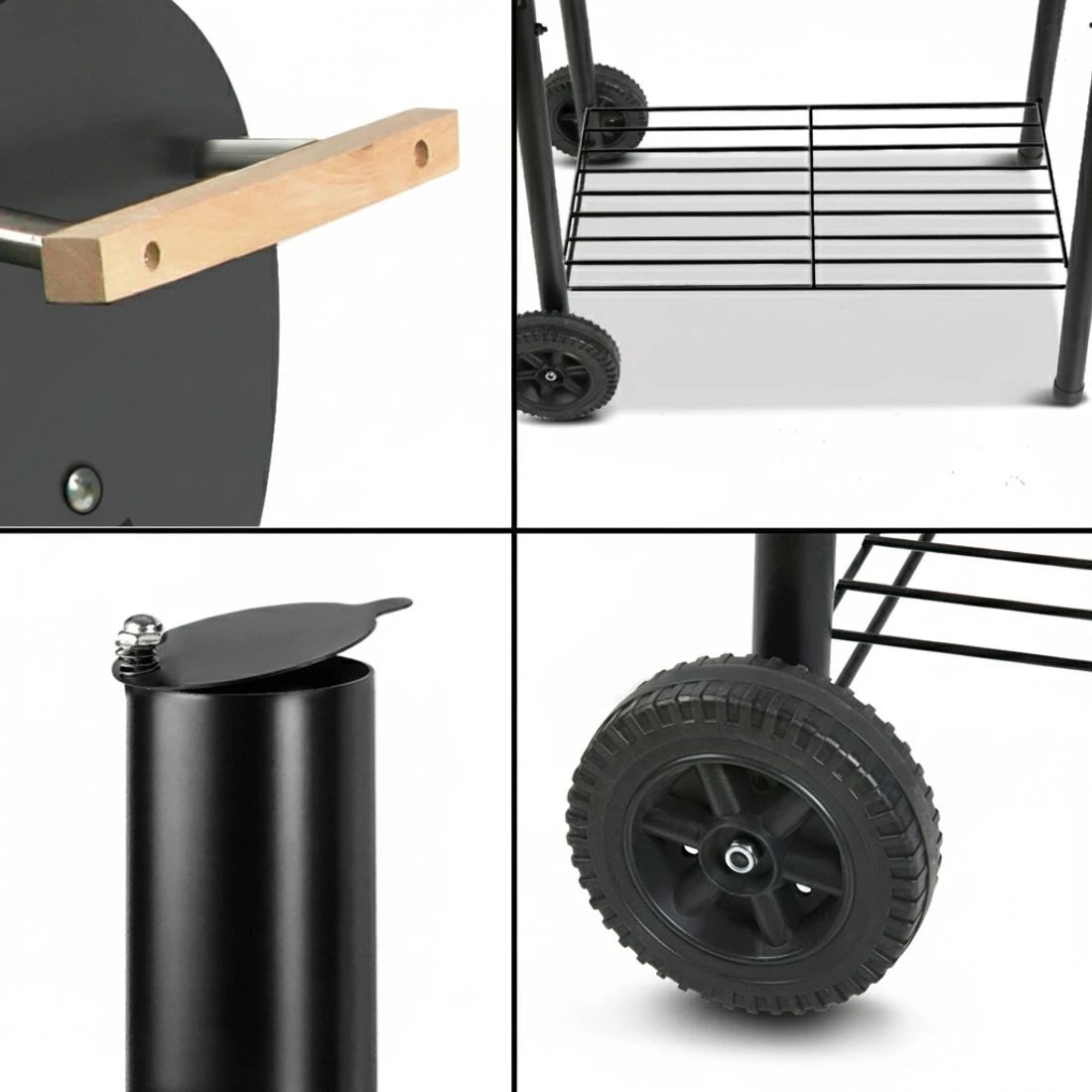 6 Grillz BBQ Grill 2-In-1 Offset Smoker - Black, 6 of 8