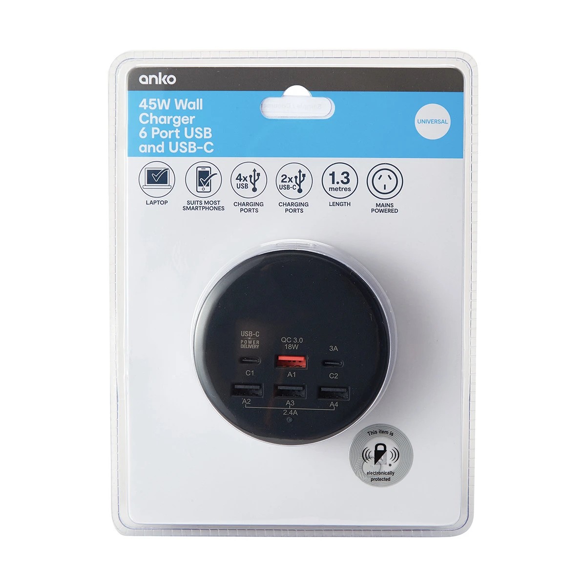 8 45W Wall Charger 6 Port USB and USB-C, 8 of 8