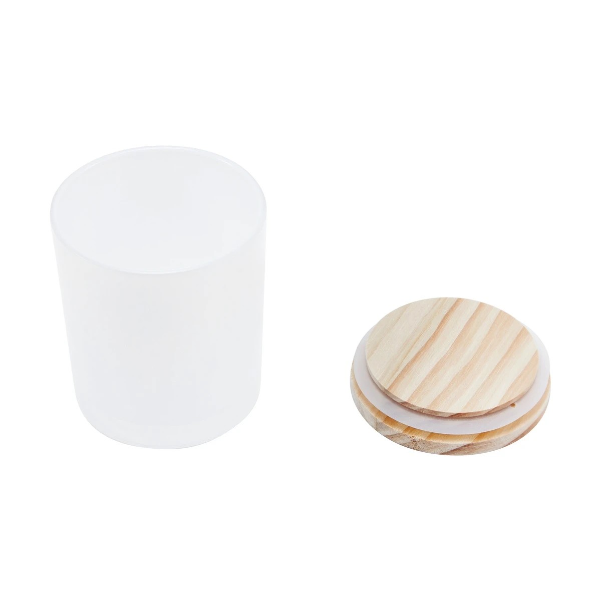 3 Glass Candle Jar - White, 3 of 6