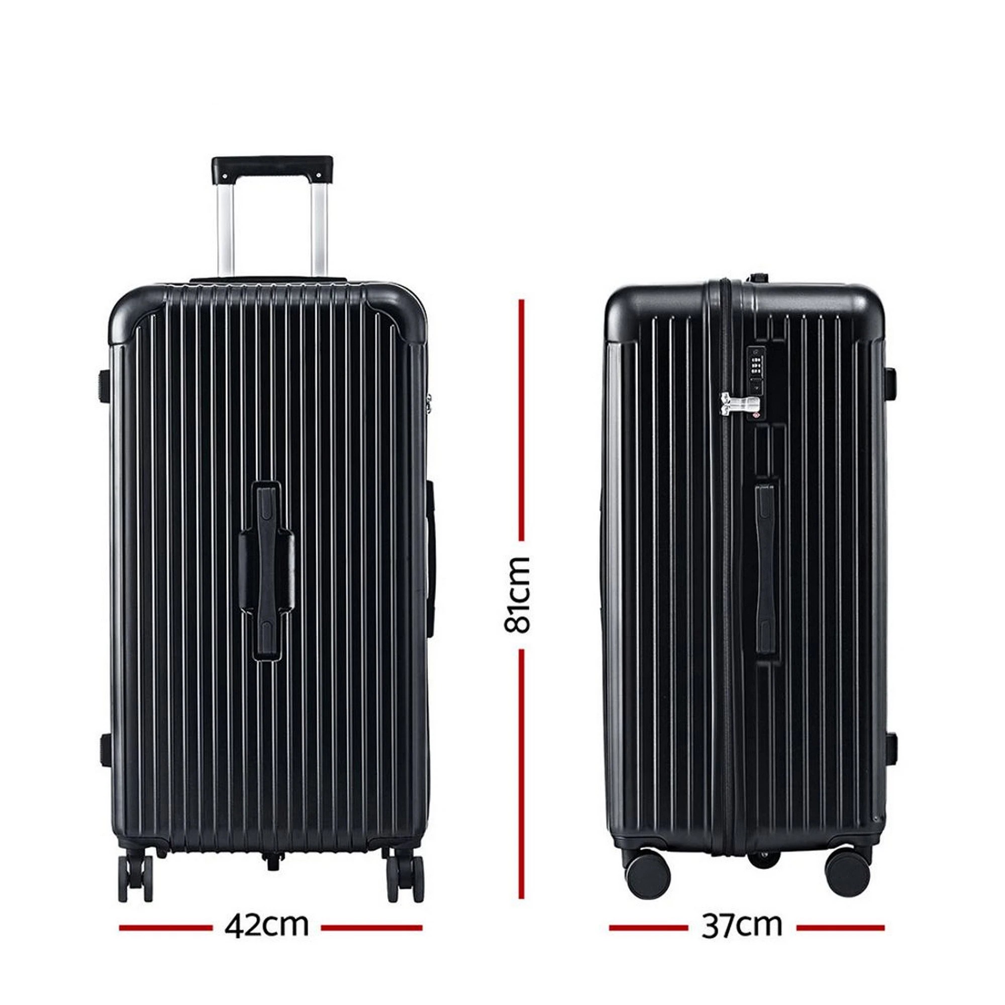 2 Wanderlite 32" Trunk Luggage Suitcase Travel 5 Wheels Type-C Port TSA - Black, 2 of 9