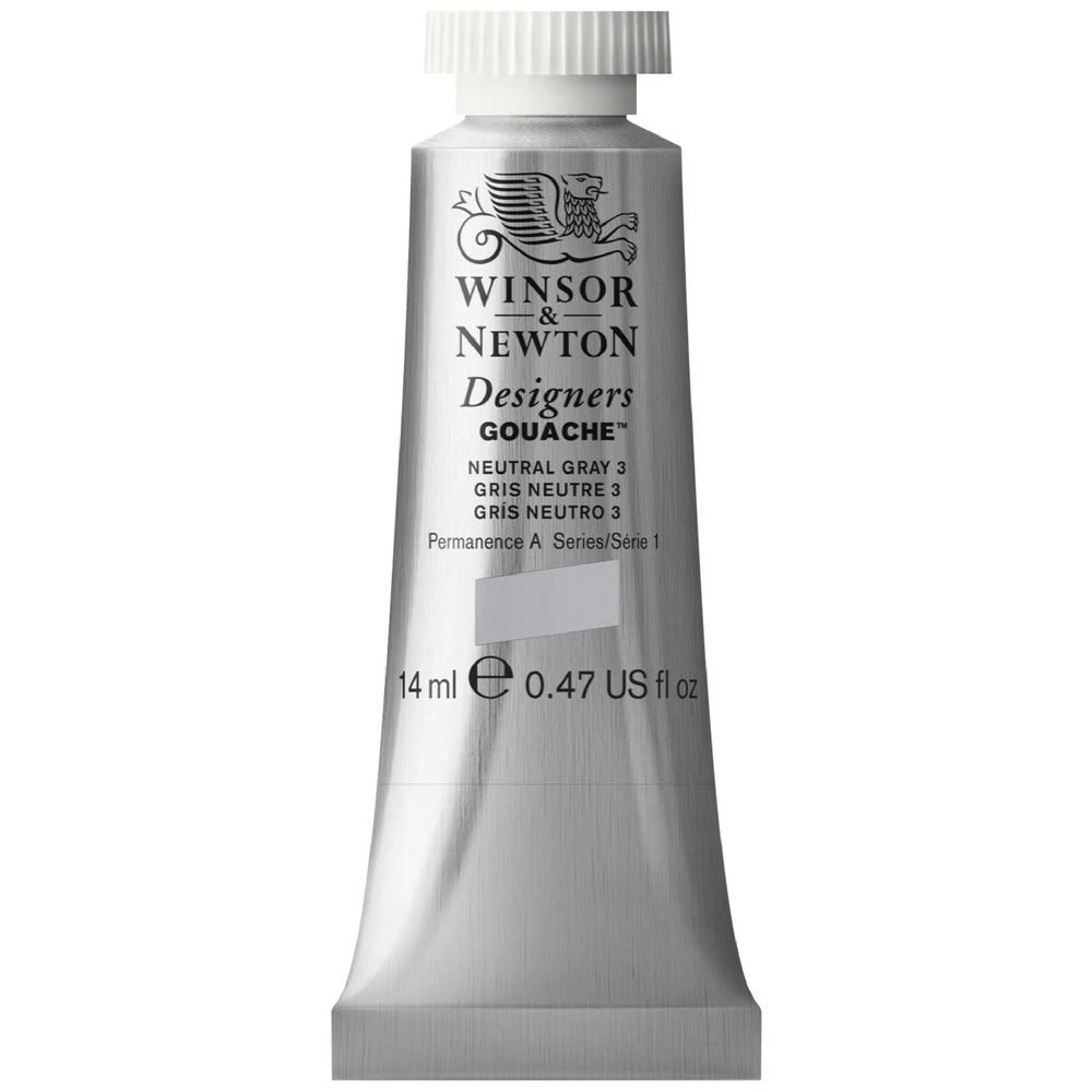 1 Winsor & Newton Designers Gouache 14mL Neutral Grey 3 S1, 1 of 1