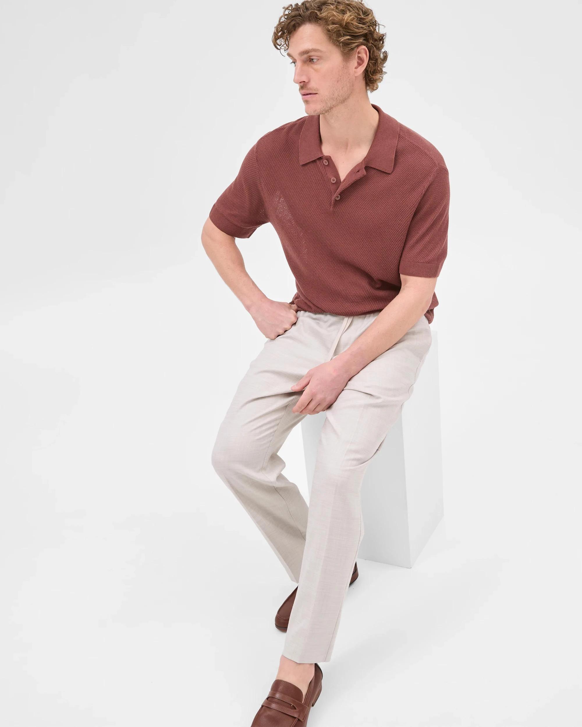 9 Elasticated Waist Pants - Preview ECRU MARLE, 9 of 10