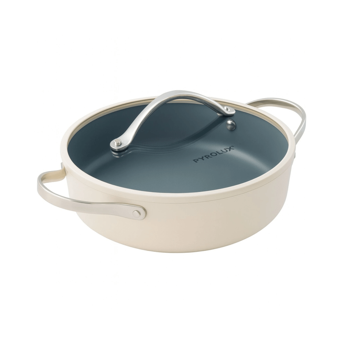 1 28cm PYROLUX NEXGEN Chef Pan 4.1L Ivory | Ceramic Non-Stick, Induction Base, Oven Safe, Recycled Aluminium, 1 of 7