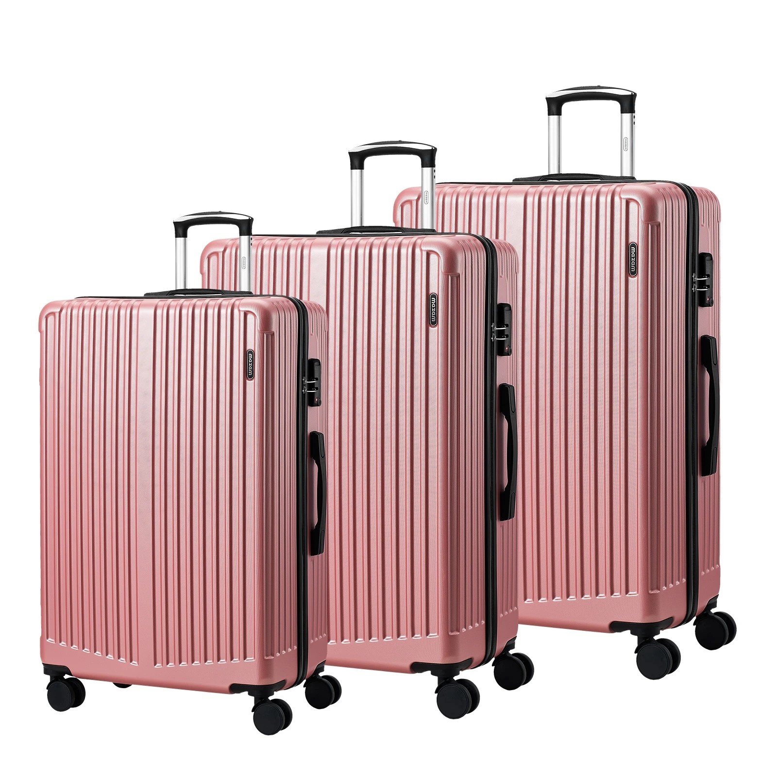 1 Mazam 3PCS Luggage Suitcase Trolley Set TSA Lock Hard Case - Pink, 1 of 9