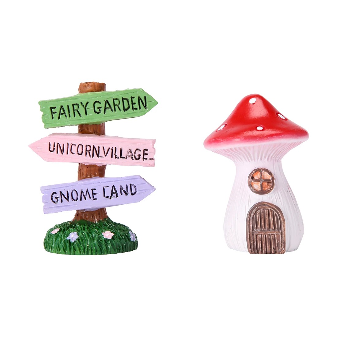 1 Fairy Garden: Sign and Mushroom House, 1 of 8
