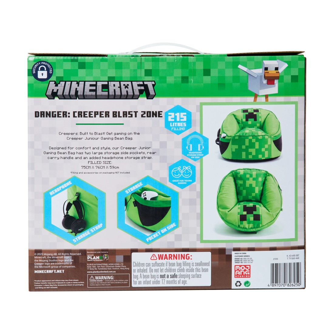 11 Minecraft Creeper Gaming Bean Bag Chair, 11 of 11
