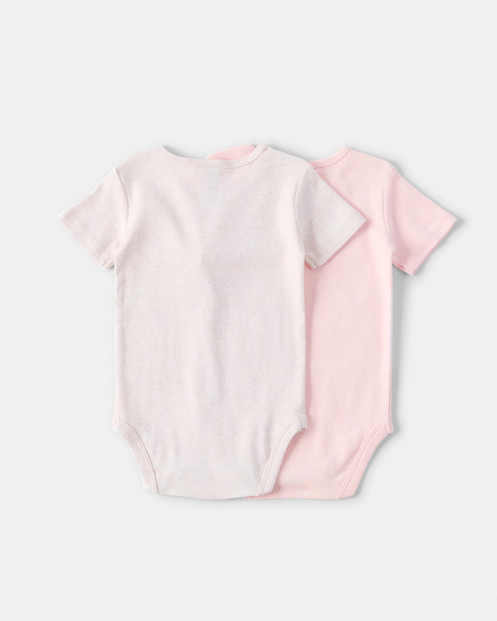 2 2 Pack Short Sleeve Bodysuits Pnk Pck, 2 of 6