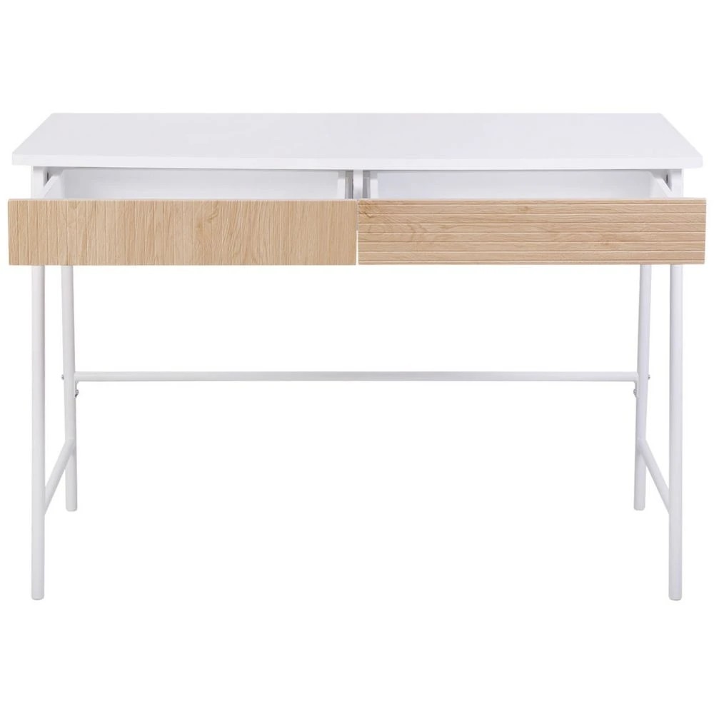 4 Studymate Vinci 2 Drawer Desk Oak and White Desks, Tables and Workstations, 4 of 10