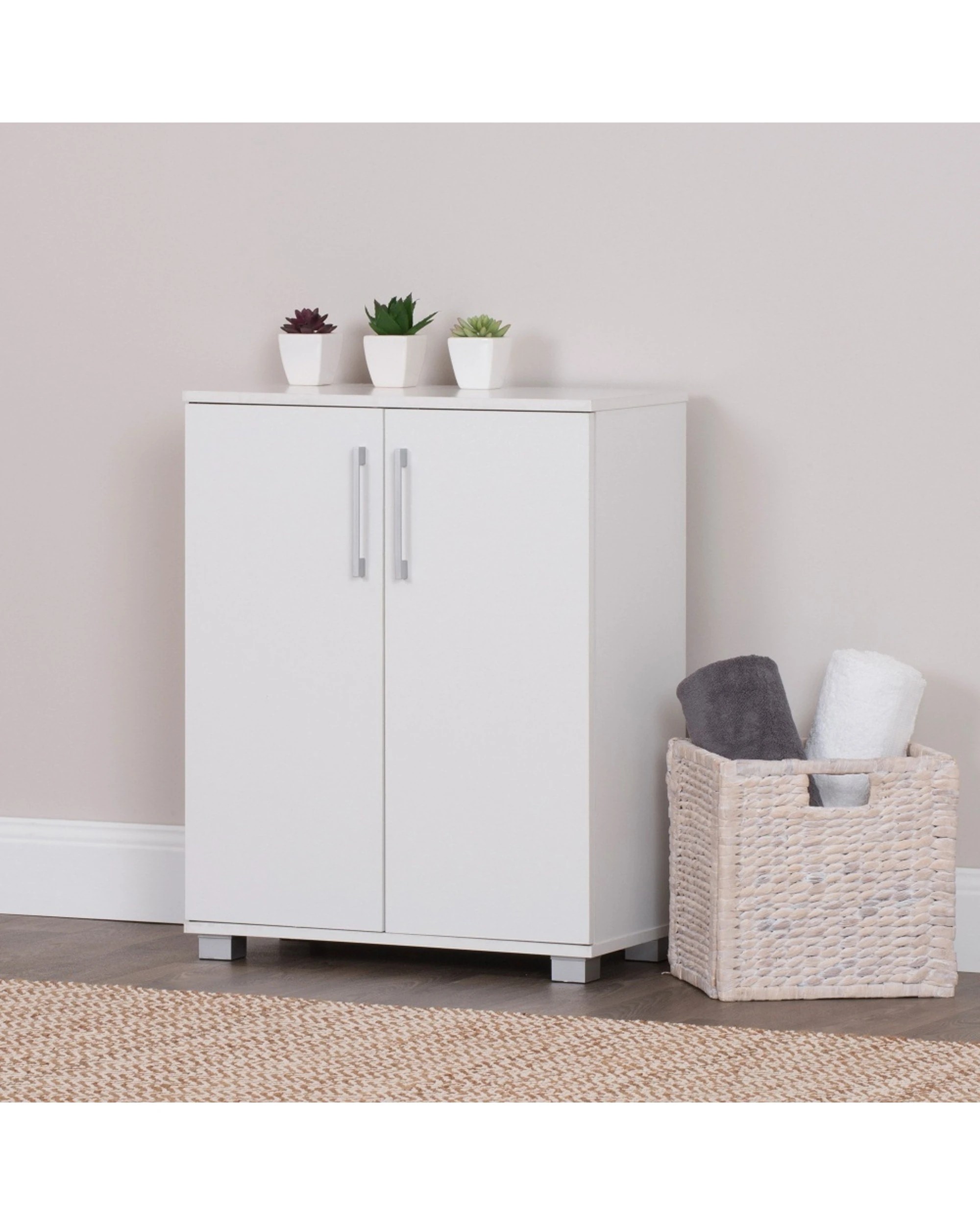 3 Alpine Bay Multipurpose Cupboard 2 Door Low Style Storage Unit - White, 3 of 4