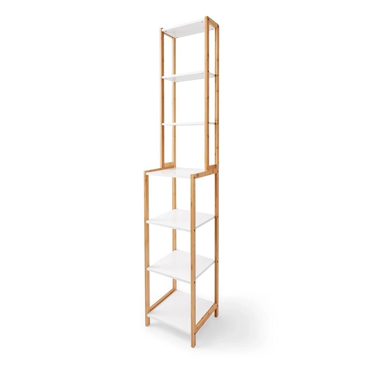 4 Bamboo and White 7 Tier Shelf, 4 of 11