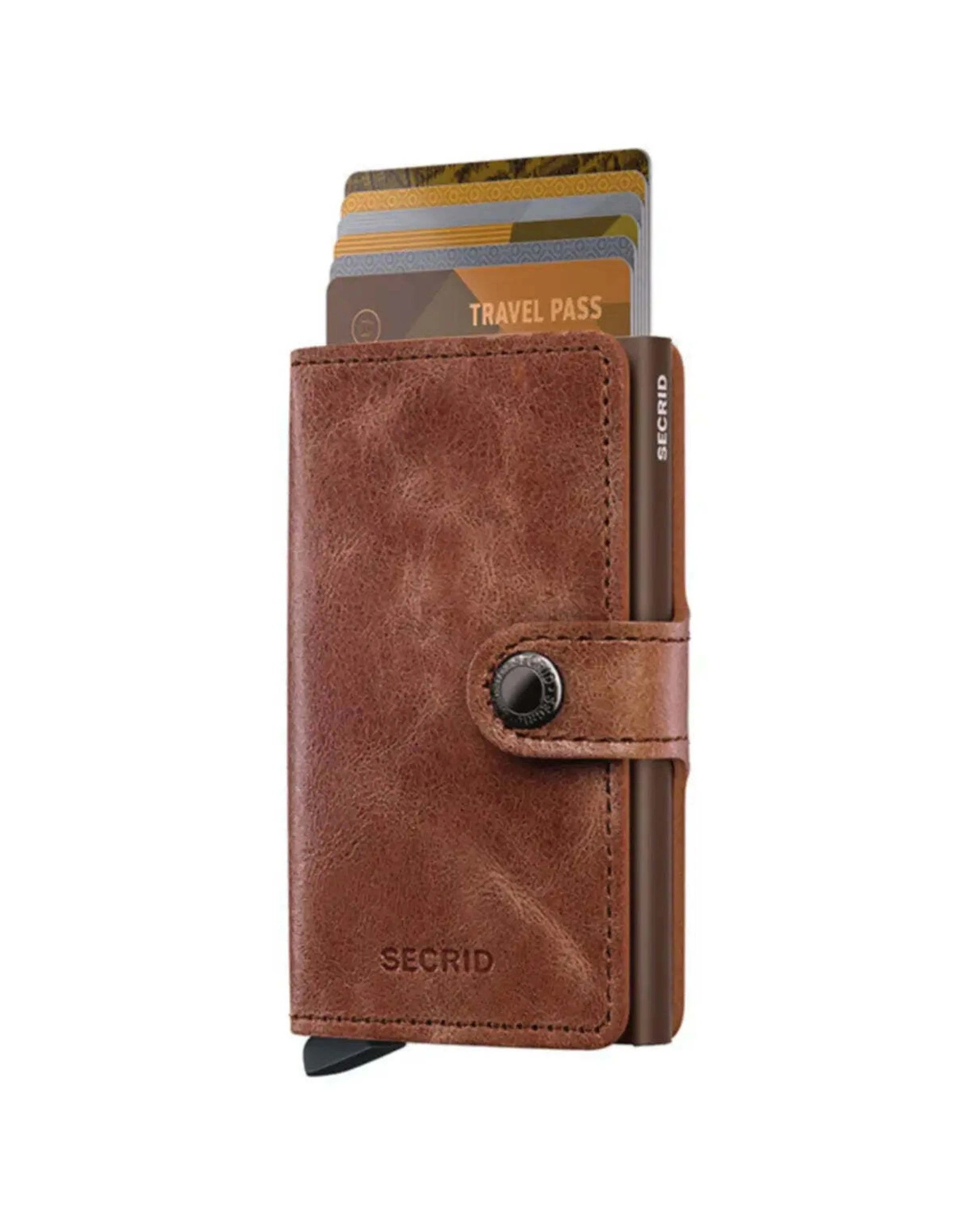 2 Secrid Miniwallet Compact RFID Leather Wallet Vintage Cognac - Brown, 2 of 5