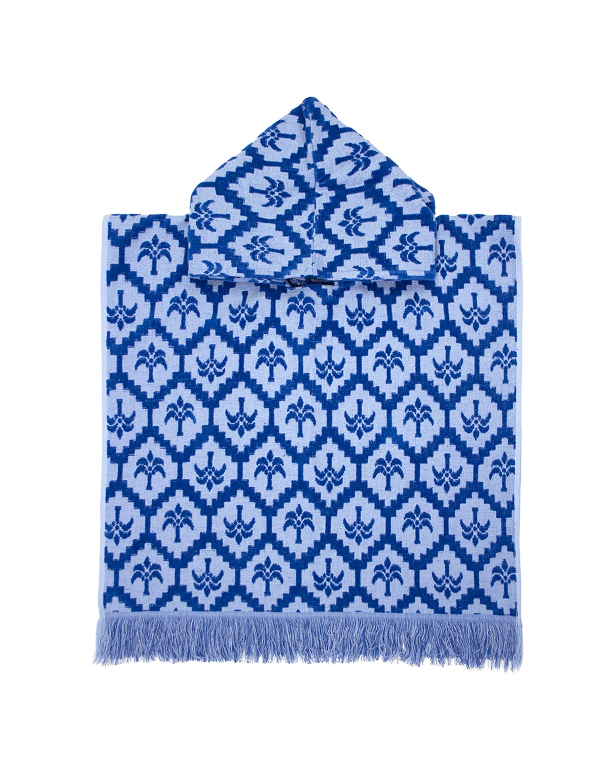 1 BAMBURY Cocos Kids Poncho Cotton UPF 50+ Sun Protection - Blue, 1 of 5