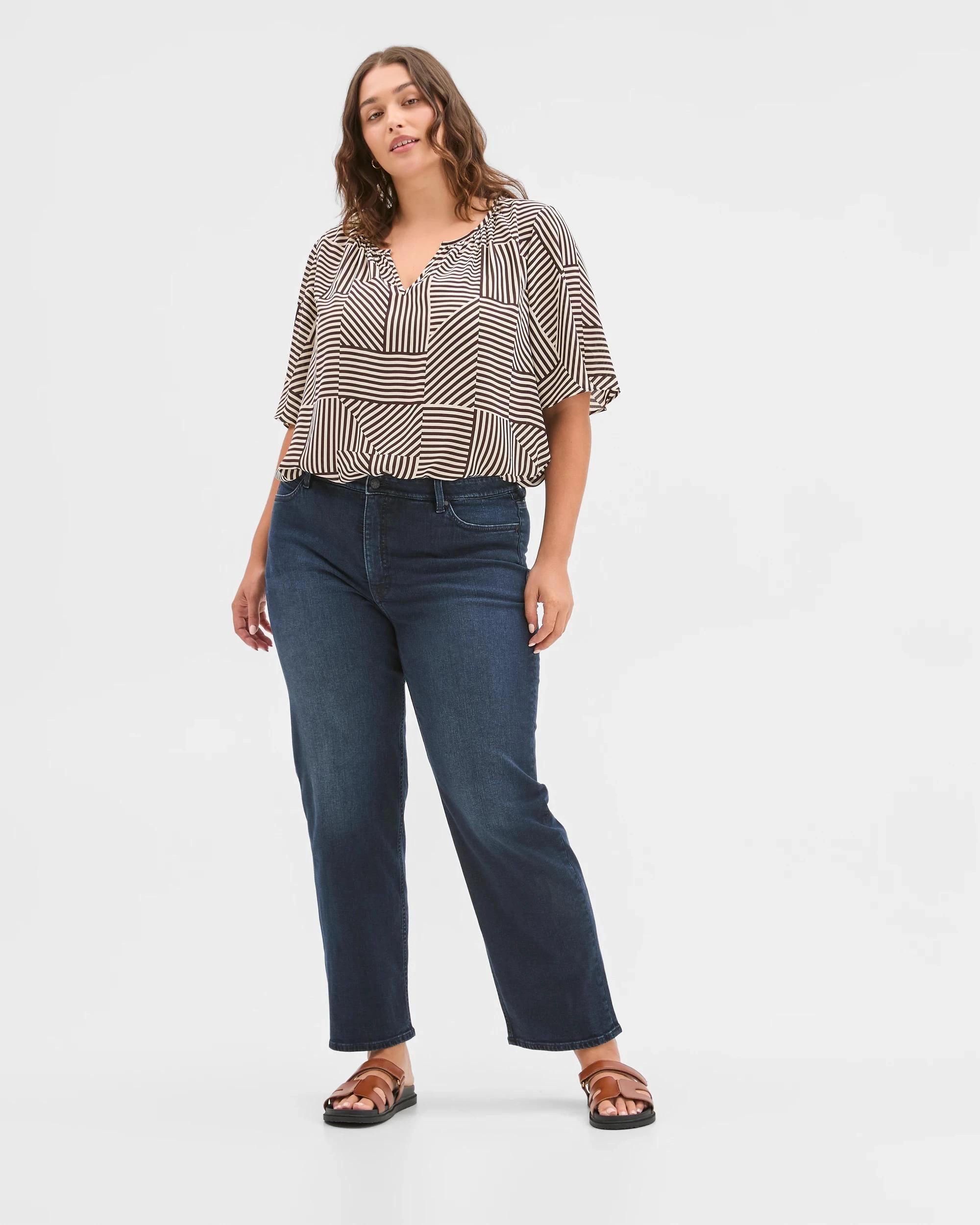 1 Target Curve Plus Size Alexa Denim Full Length Straight Leg Jeans MIDNIGHT, 1 of 6