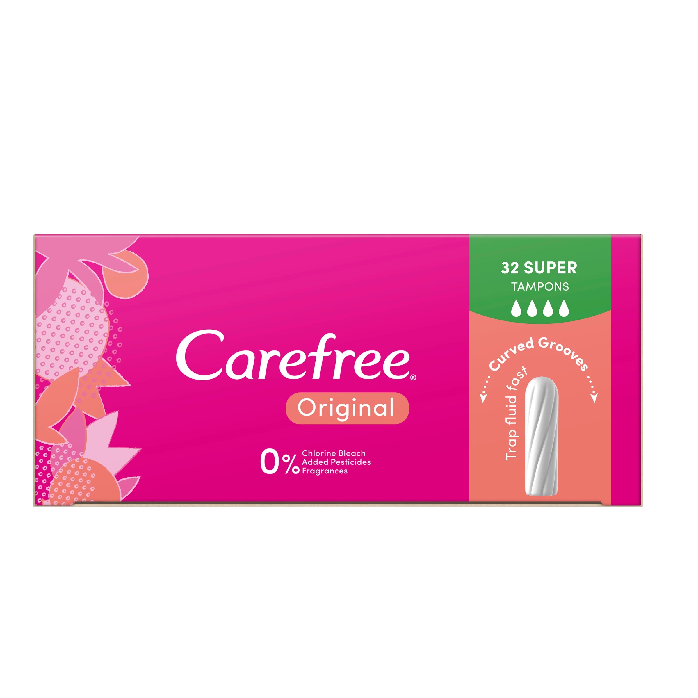 2 32 Pack Carefree Original Super Tampons, 2 of 8