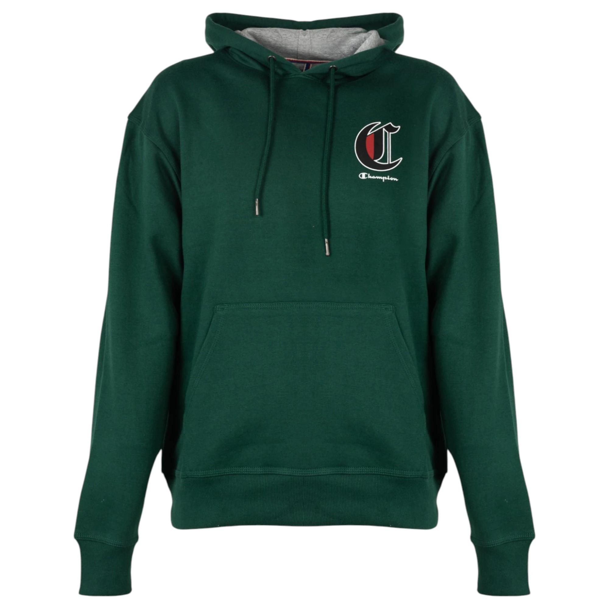 5 Champion Mens Powerblend Forest Peak Green Graphic Hoodie GREEN, 5 of 7
