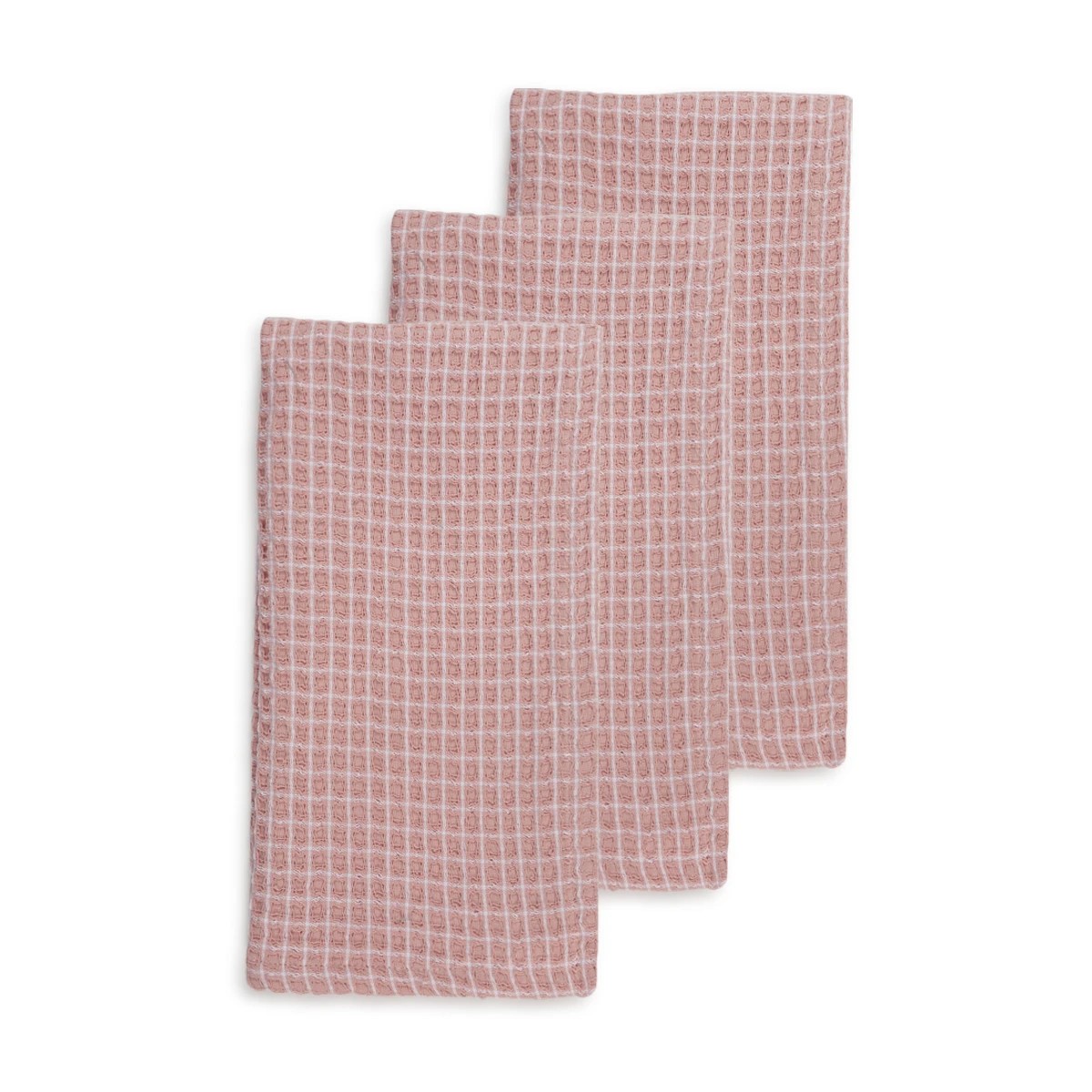 1 3 Pack Pink Waffle Tea Towels, 1 of 6