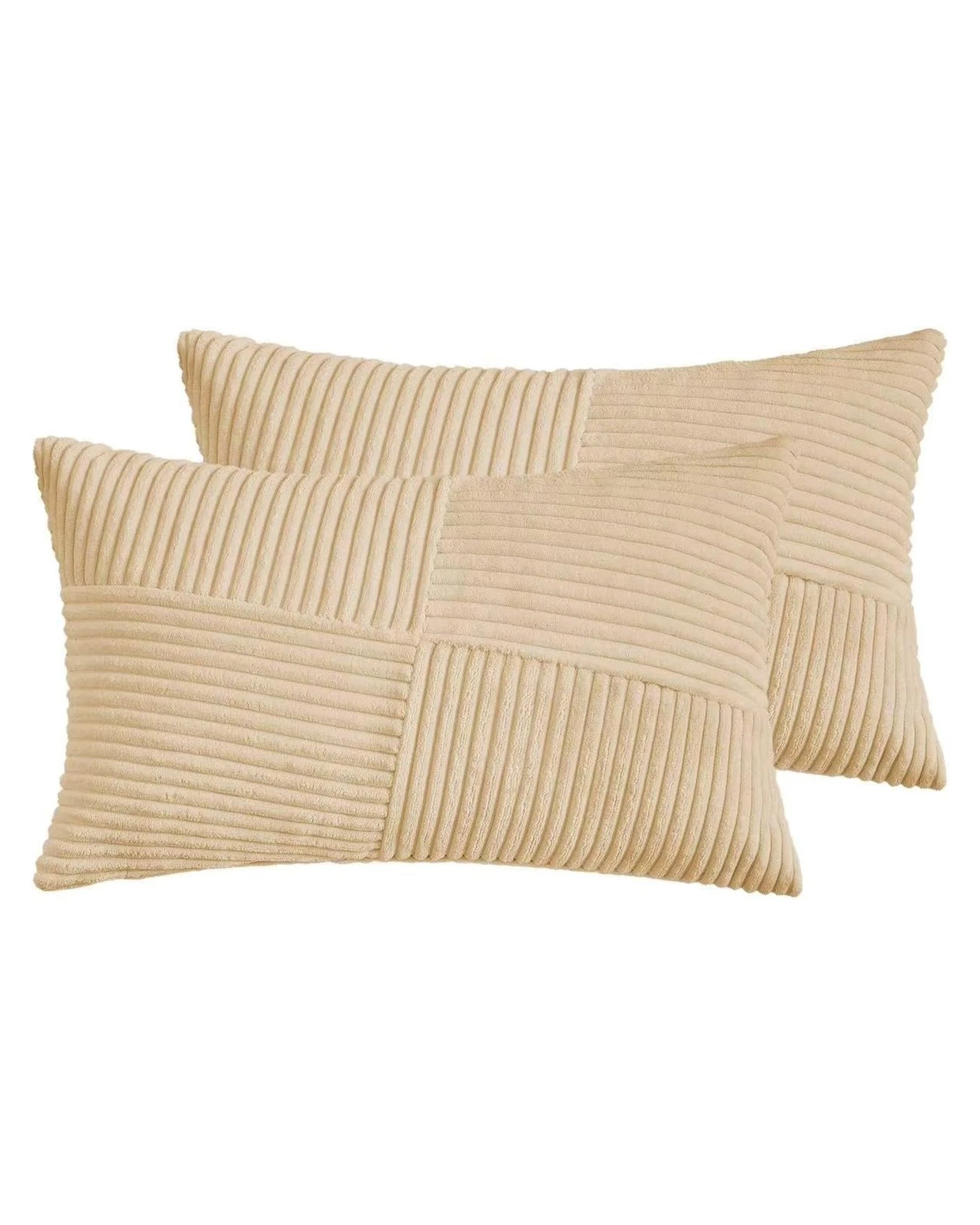 2 Gioia Casa 2-Pack Corduroy Windmill Inspired Cushion Covers 30x50cm - Beige, 2 of 2