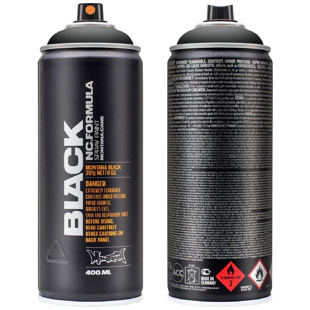 1 Montana BLACK Spray Paint 400 mL Black, 1 of 2
