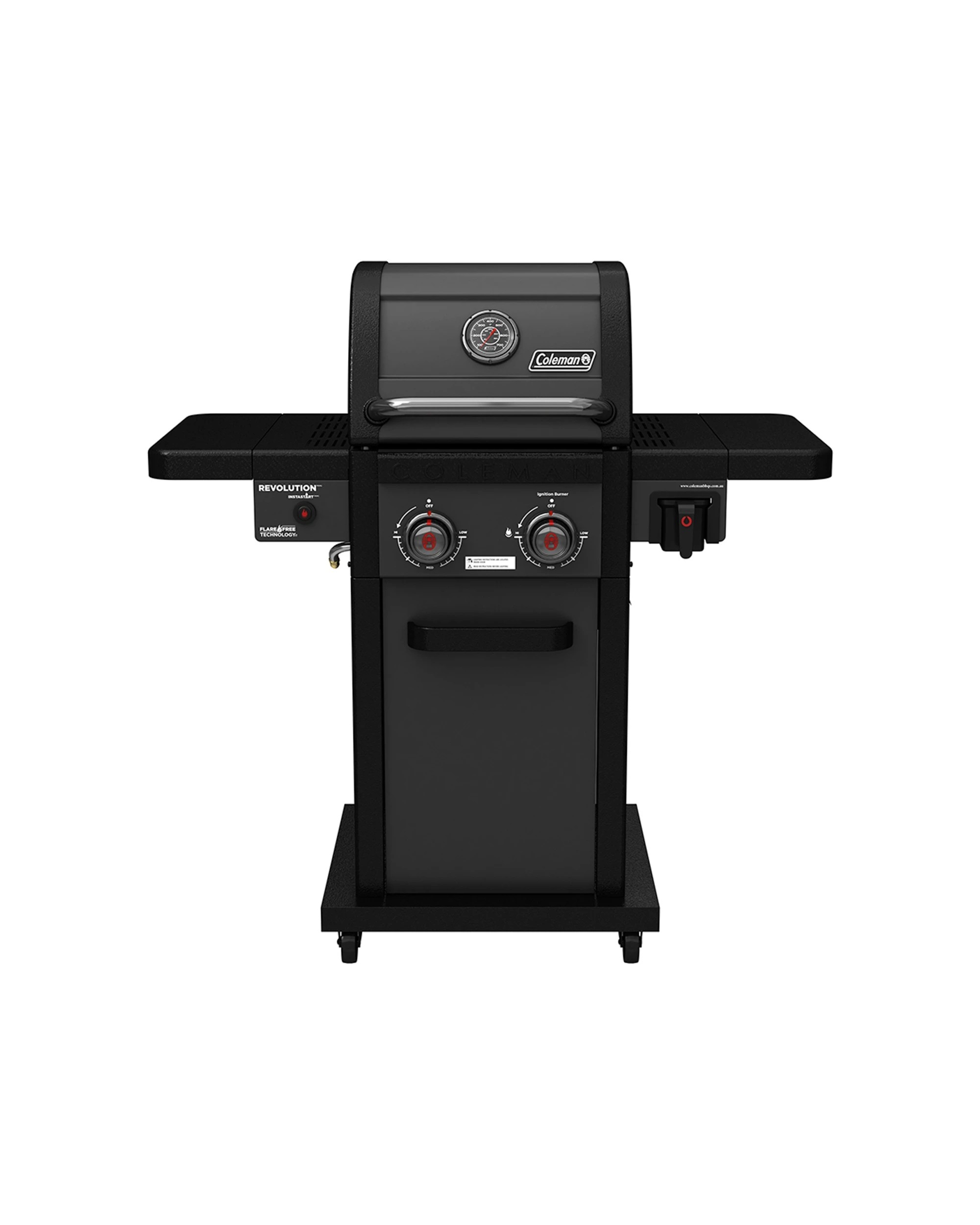 1 Coleman Revolution 2 Burner BBQ Double Stacked Cooking Grates Foldable Shelves - Black, 1 of 9