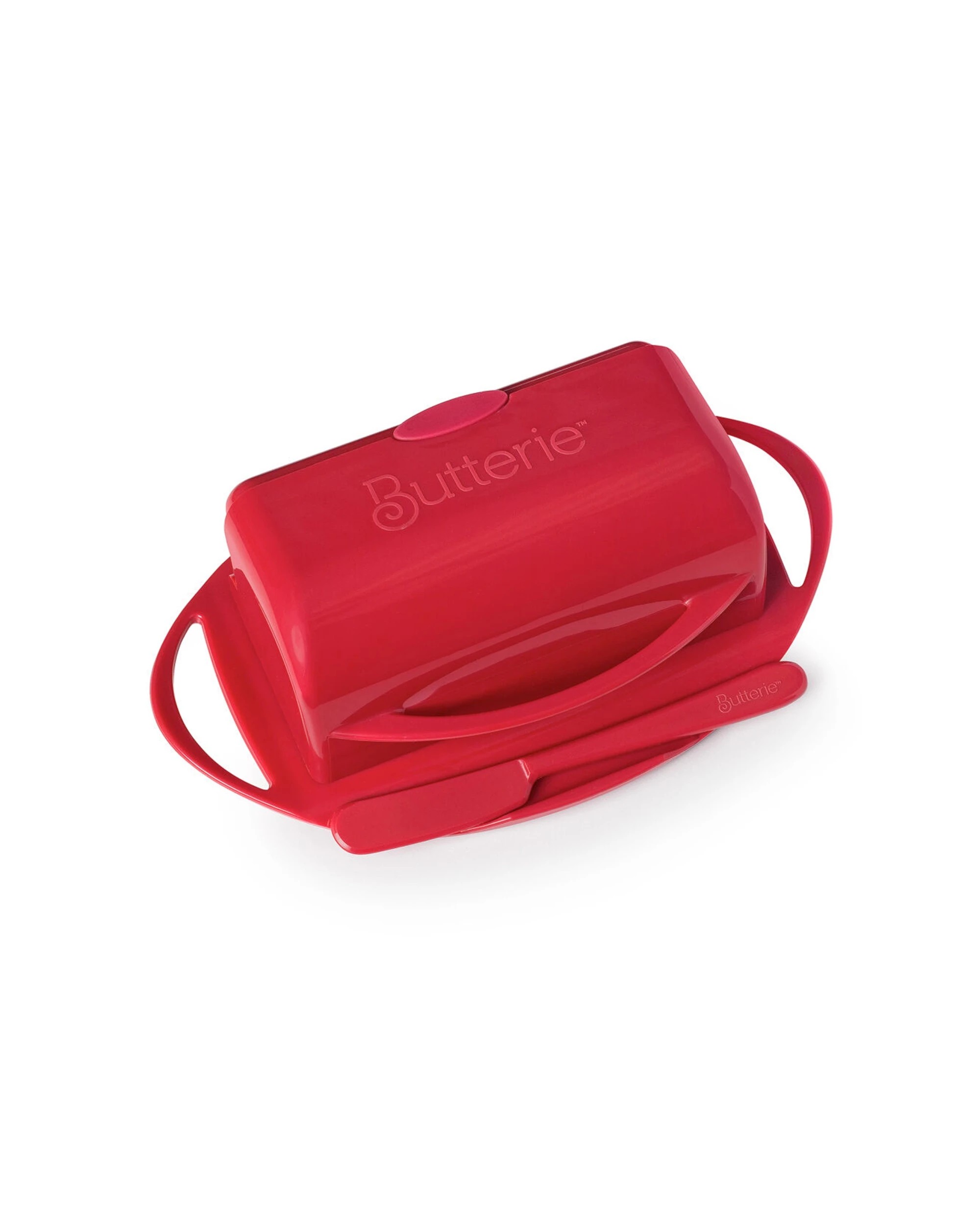 2 Butterie Flip Top Plastic Butter Dish With Spreader 250g Capacity - Red, 2 of 7