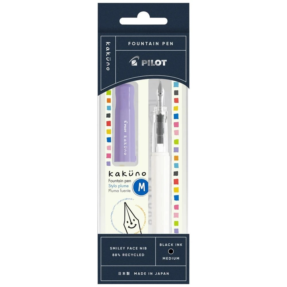 1 PILOT Kakuno BegreeN Fountain Pen Violet White Barrel, 1 of 5