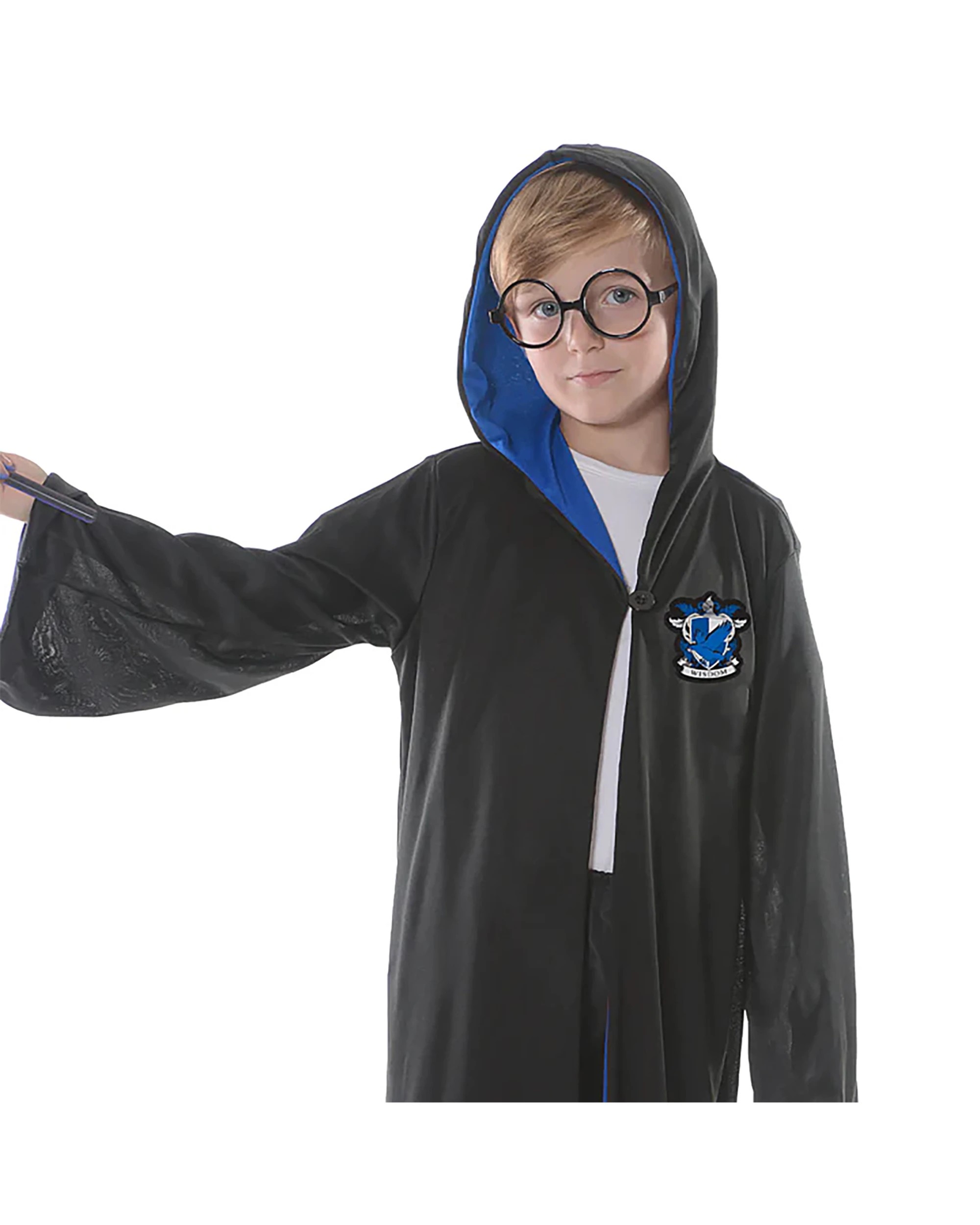 2 JD Party Blue Hooded Wizard Robe With Glasses 6 9 Years - 6-8 - Blue, 2 of 3