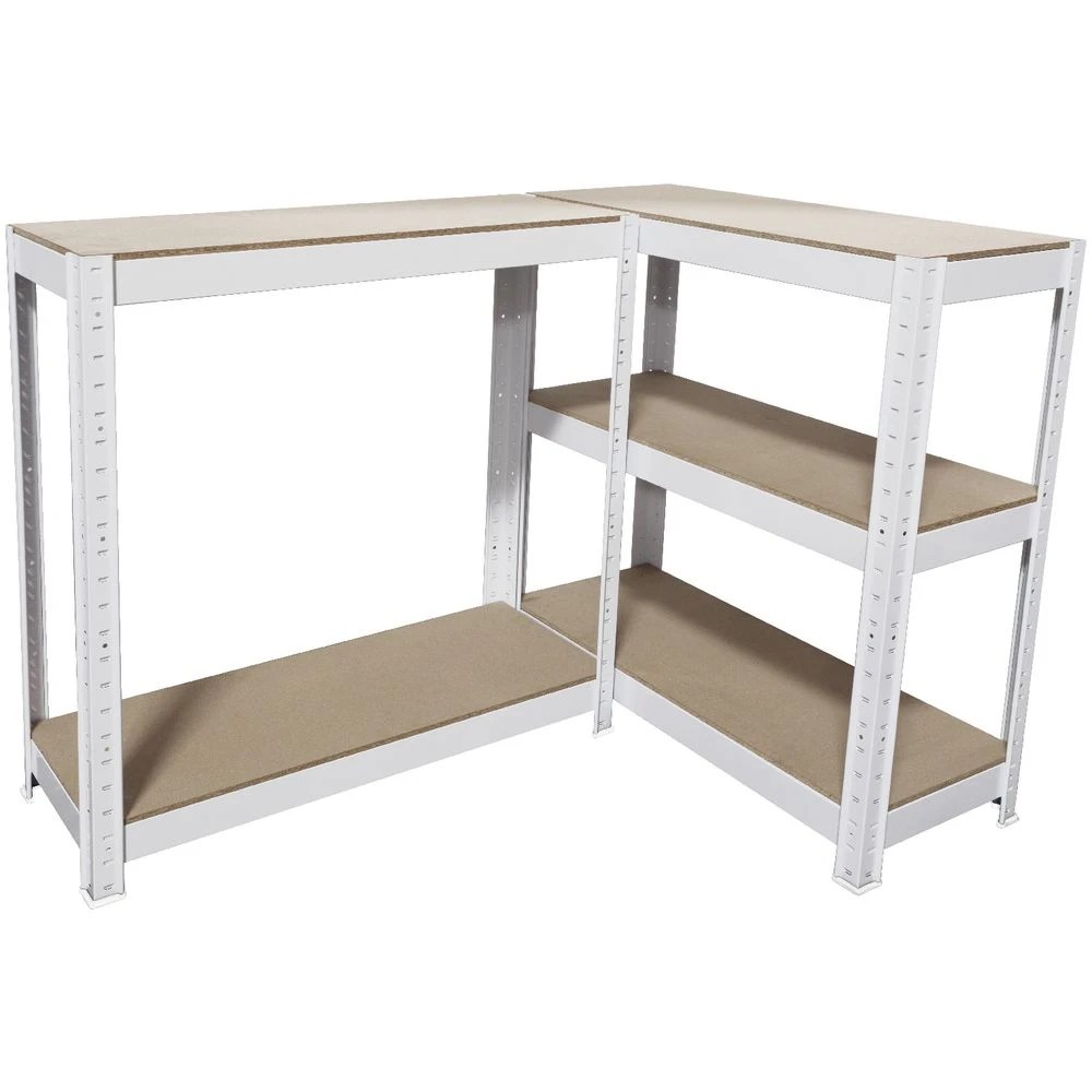 5 Cobalt 5 Shelf Metal Shelving Unit White Shelves Home Office Storage, 5 of 9