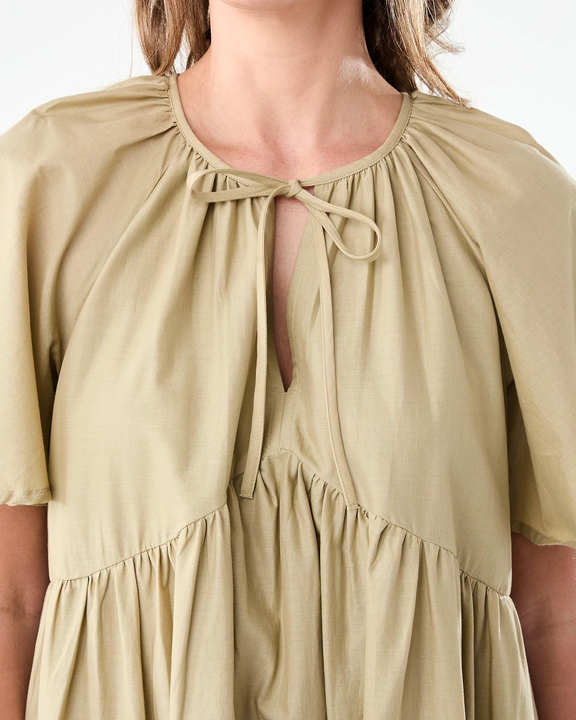 5 Short Flutter Sleeve Broderie Mini Dress Urban Grn, 5 of 7