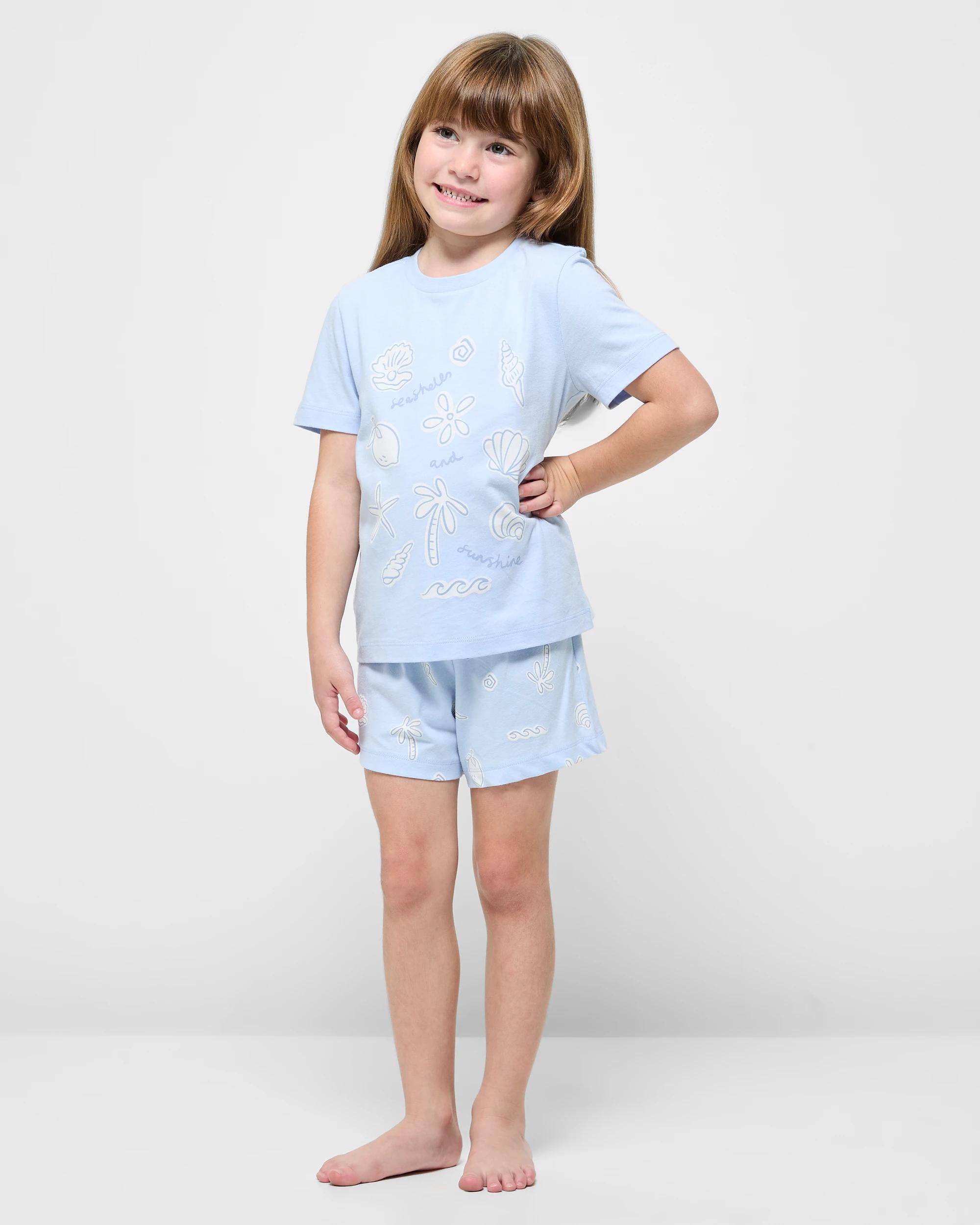 2 Target Kids Australian Cotton 2-pack Younger Girls Pyjama Set – Multi Floral MULTI/BEACH ICONS, 2 of 4