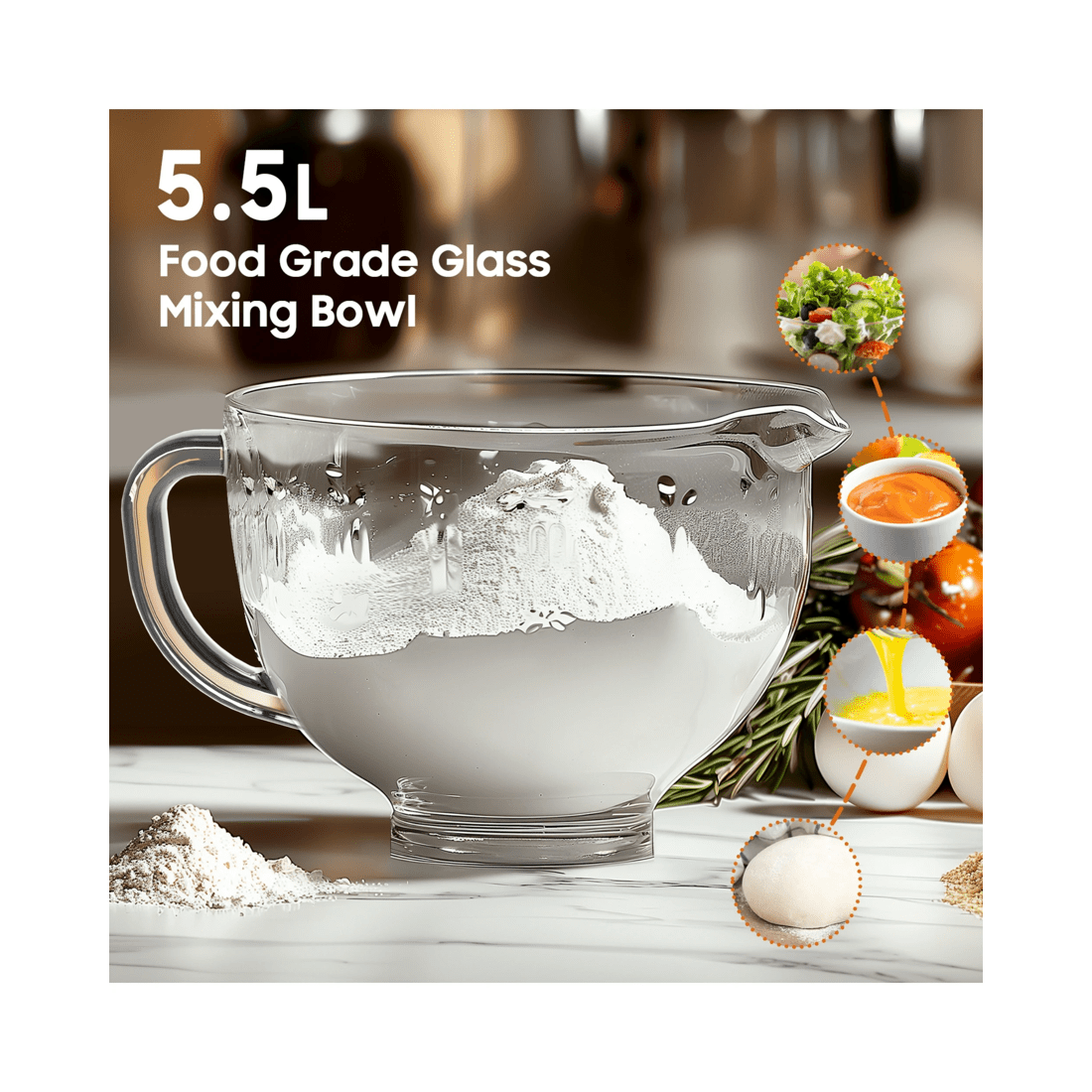 3 Advwin Purple Stand Mixer 5.5l, 3 of 7