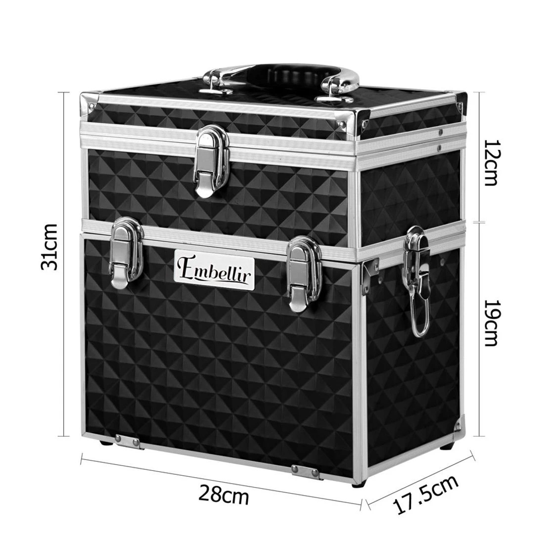 2 Embellir Beauty Case Makeup Travel Bag Organiser Large Carry Jewellery BoxVanity - Multi, 2 of 8