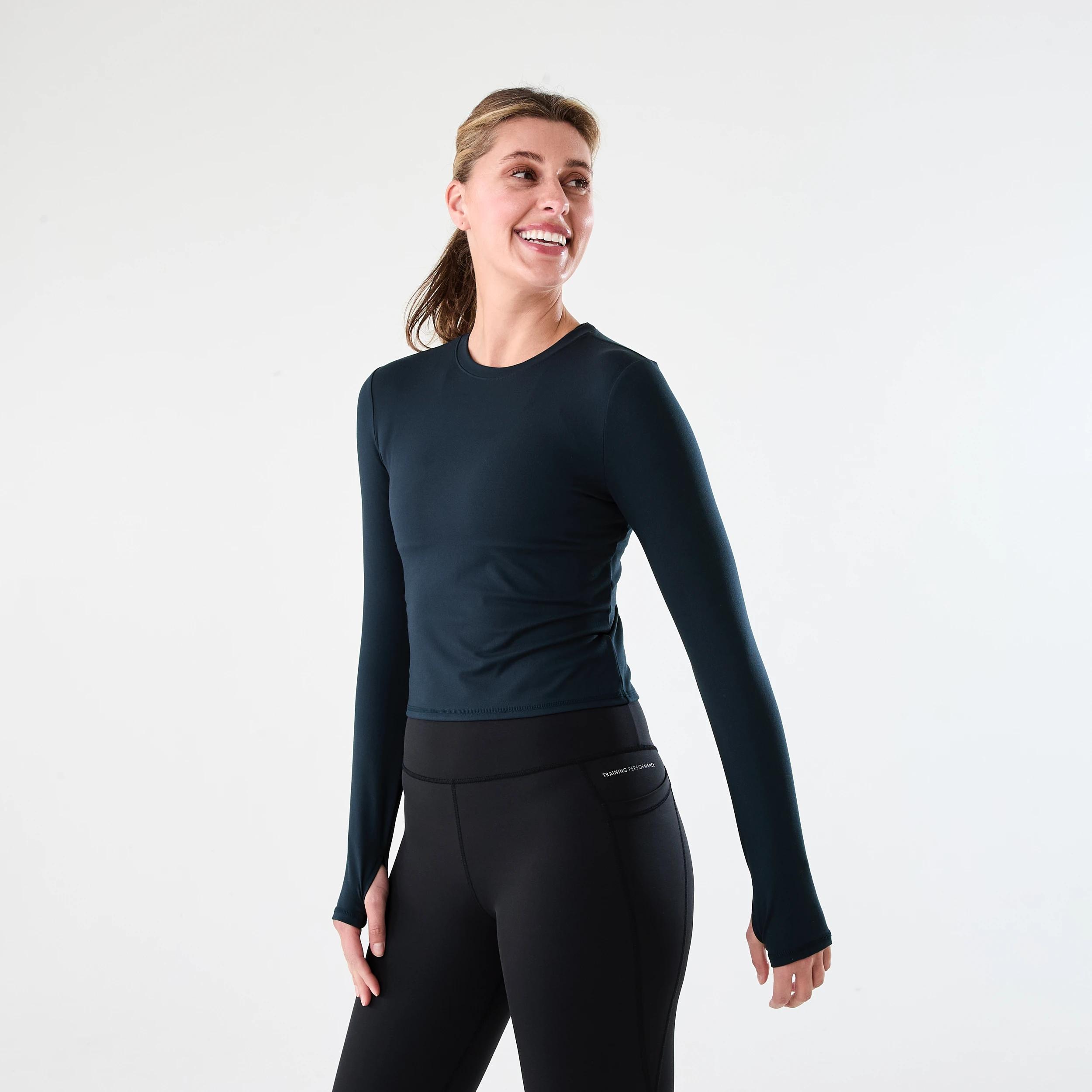 2 Active Womens Long Sleeve Ultrasoft Top SHADE NAVY, 2 of 6