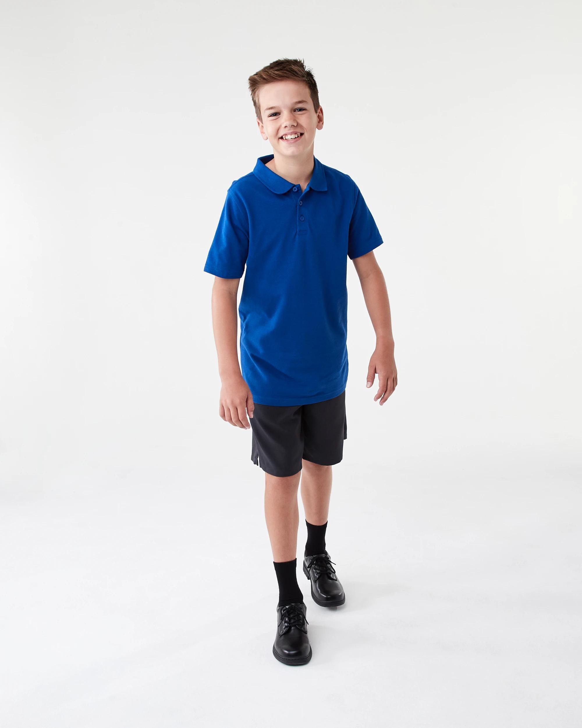 5 School Odour Shield Cotton Polo T-shirt Royal Blue, 5 of 6