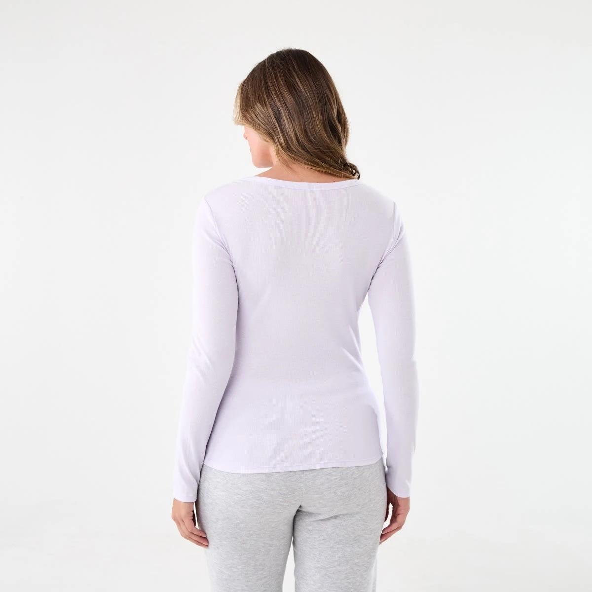 3 Long Sleeve Rib Henley Top Lily Laven, 3 of 6