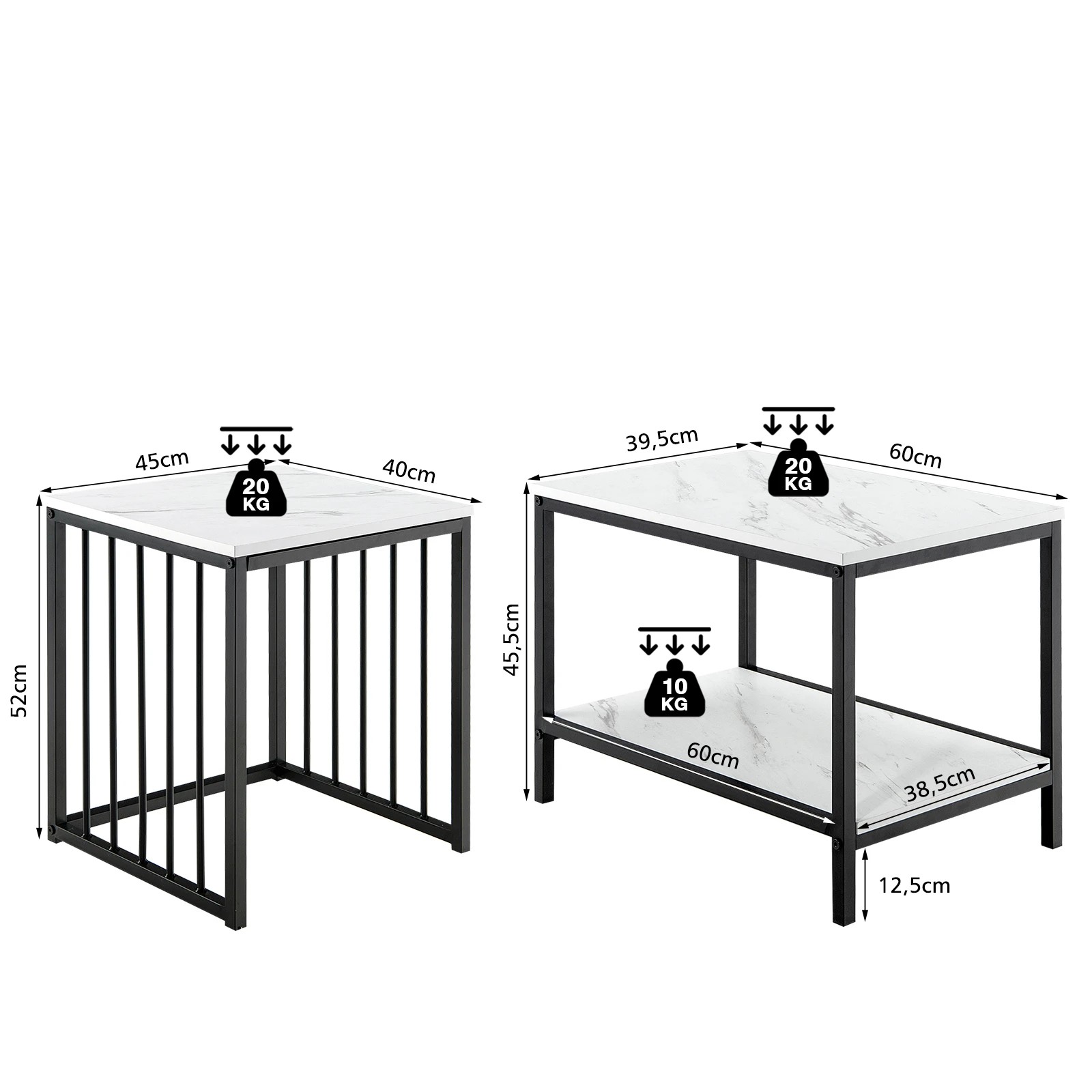 2 Costway Set of 2 Nesting Coffee Tables Rectangle Sofa Side Table w/Storage Shelf, 2 of 6