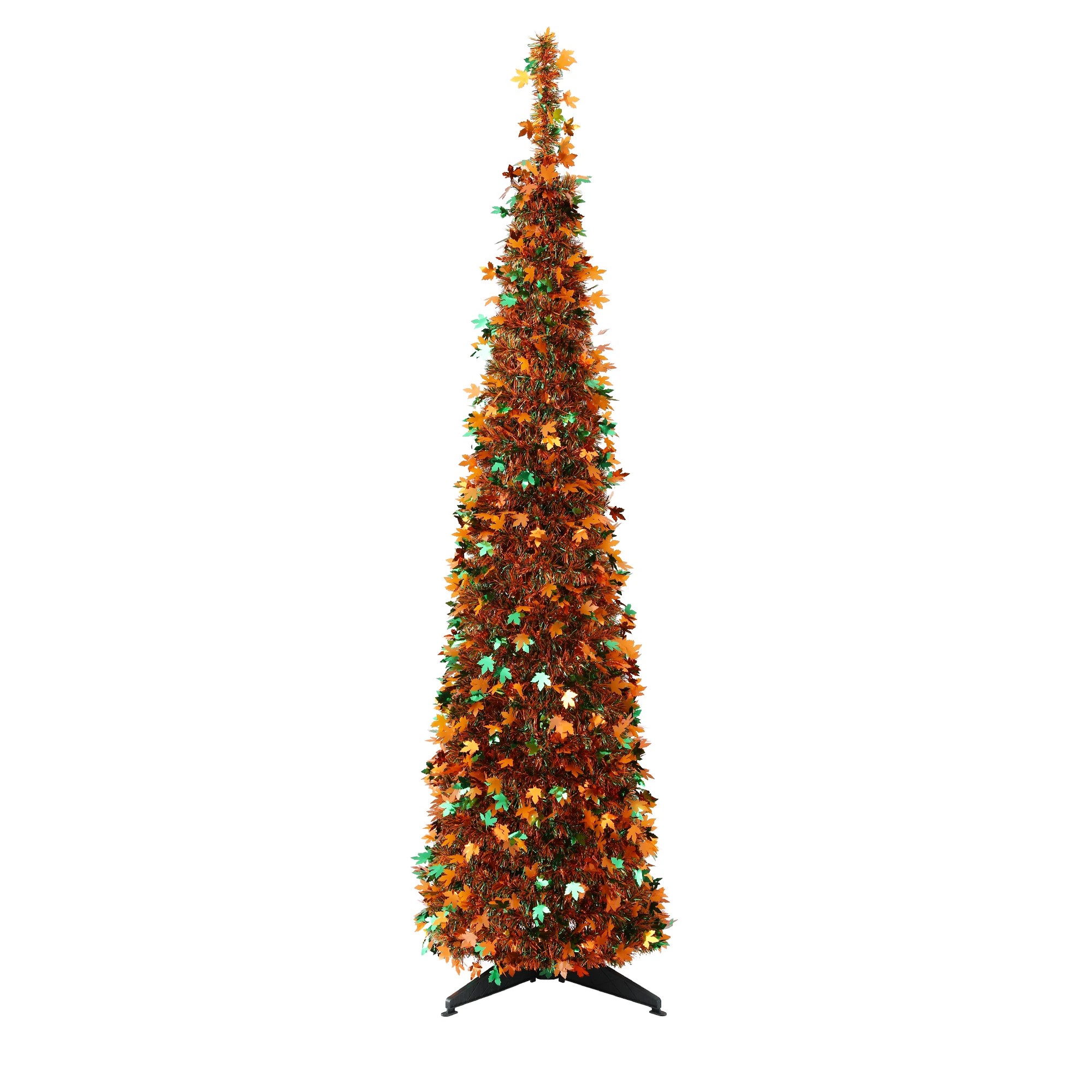 1 Jingle Jollys 160cm Pop Up Christmas Tree Artificial Christmas Tree Golden Maple Leaf - Multi, 1 of 8