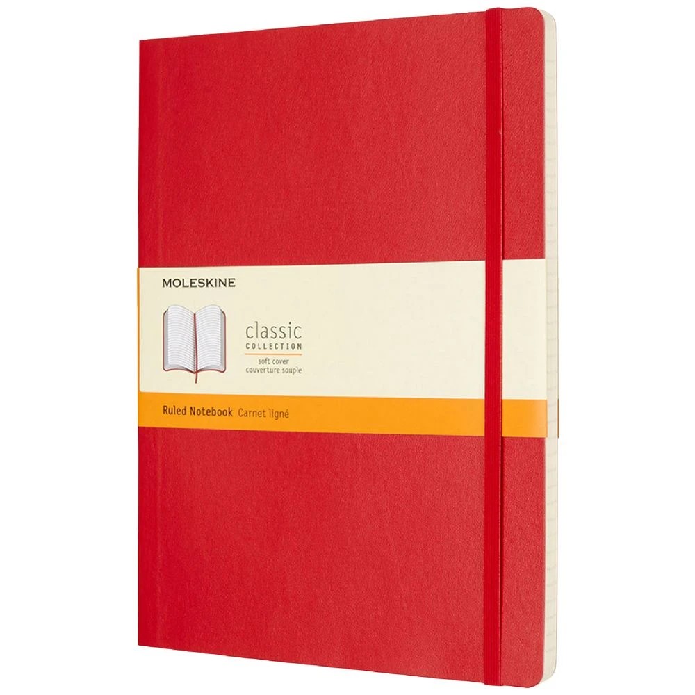 1 Moleskine Softcover Ruled XL 192pg Notebook Scarlet Red, 1 of 3