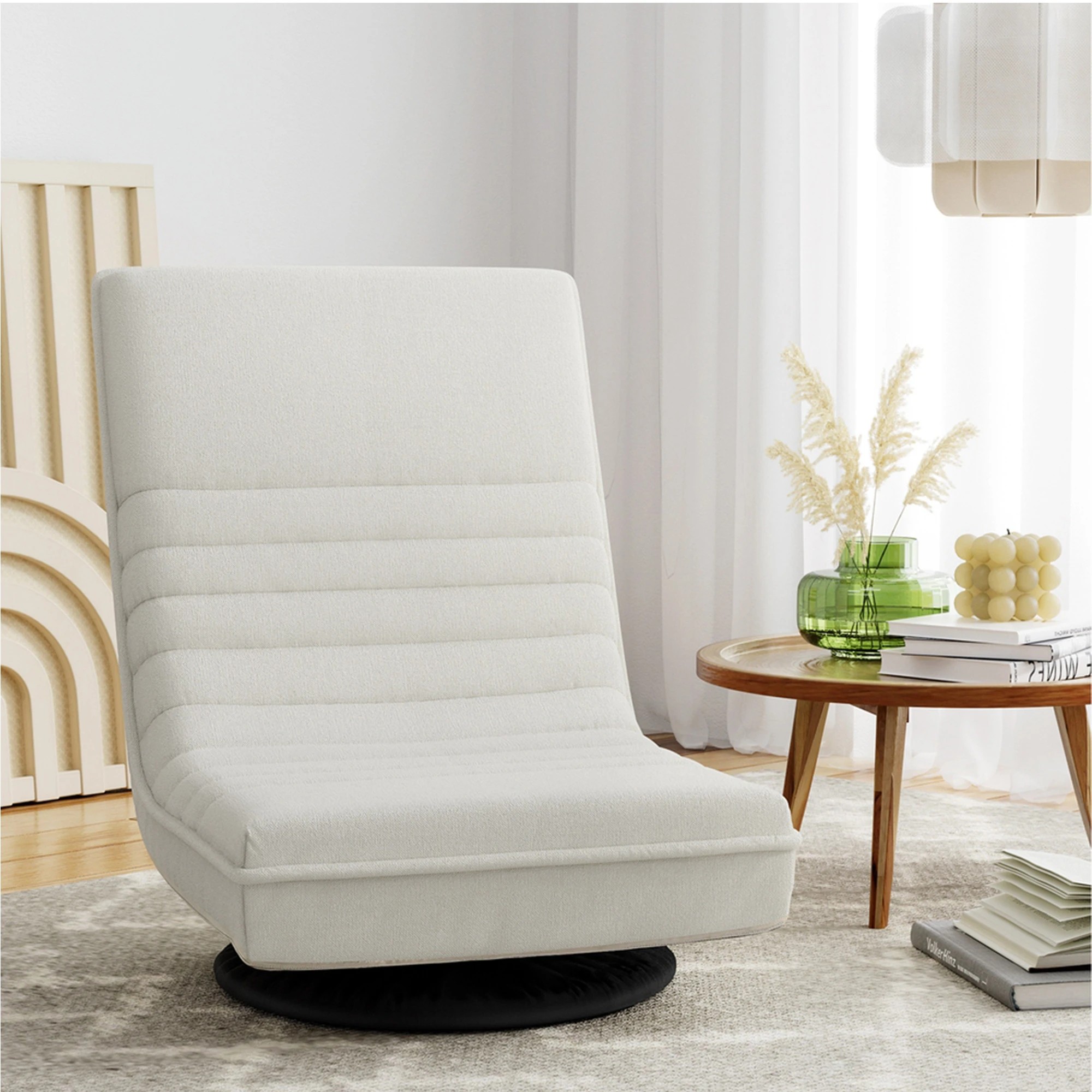 6 Artiss Floor Lounge & Round Coffee Table Side End Table with Charging Station Set - Multi, 6 of 9