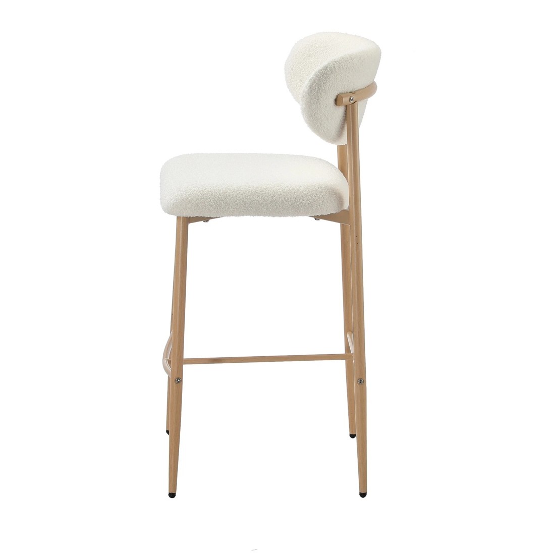 7 Oikiture 4x Bar Stools Kitchen Stool Counter Chair Boucle Fabric
 - Natural, 7 of 10