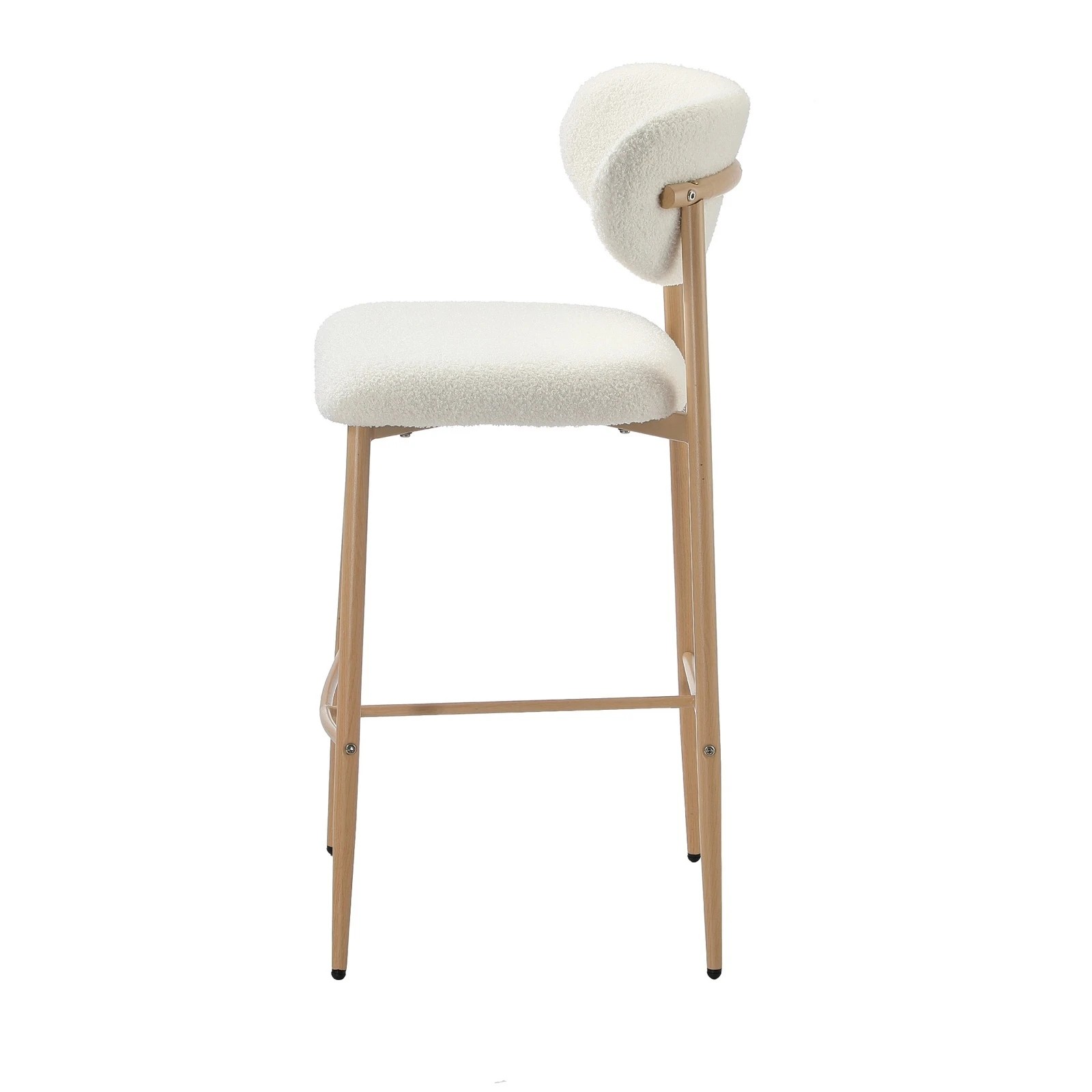 7 Oikiture 4x Bar Stools Kitchen Stool Counter Chair Boucle Fabric
 - Natural, 7 of 10