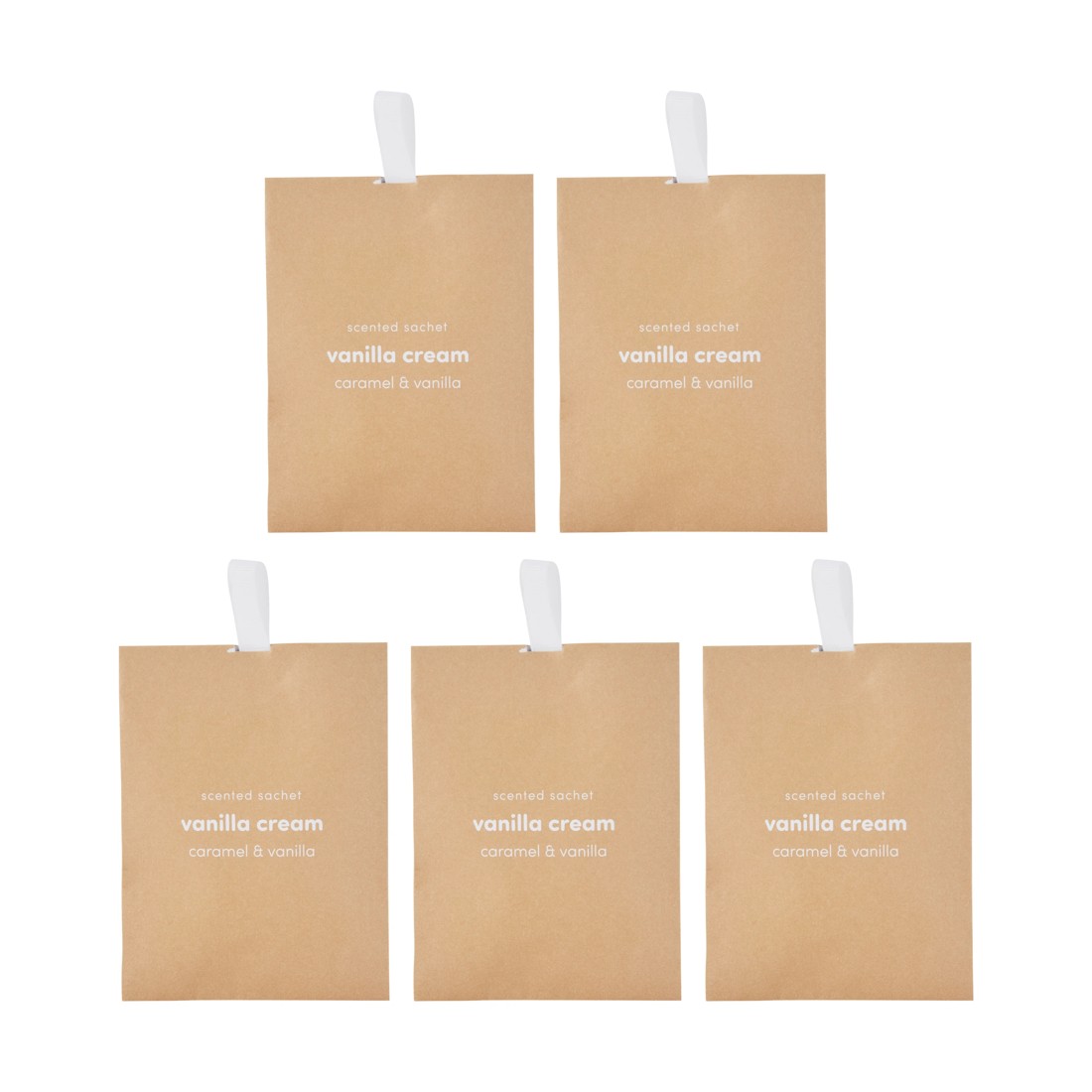 1 5 Piece Vanilla Cream Scented Sachets - Caramel and Vanilla, 1 of 4