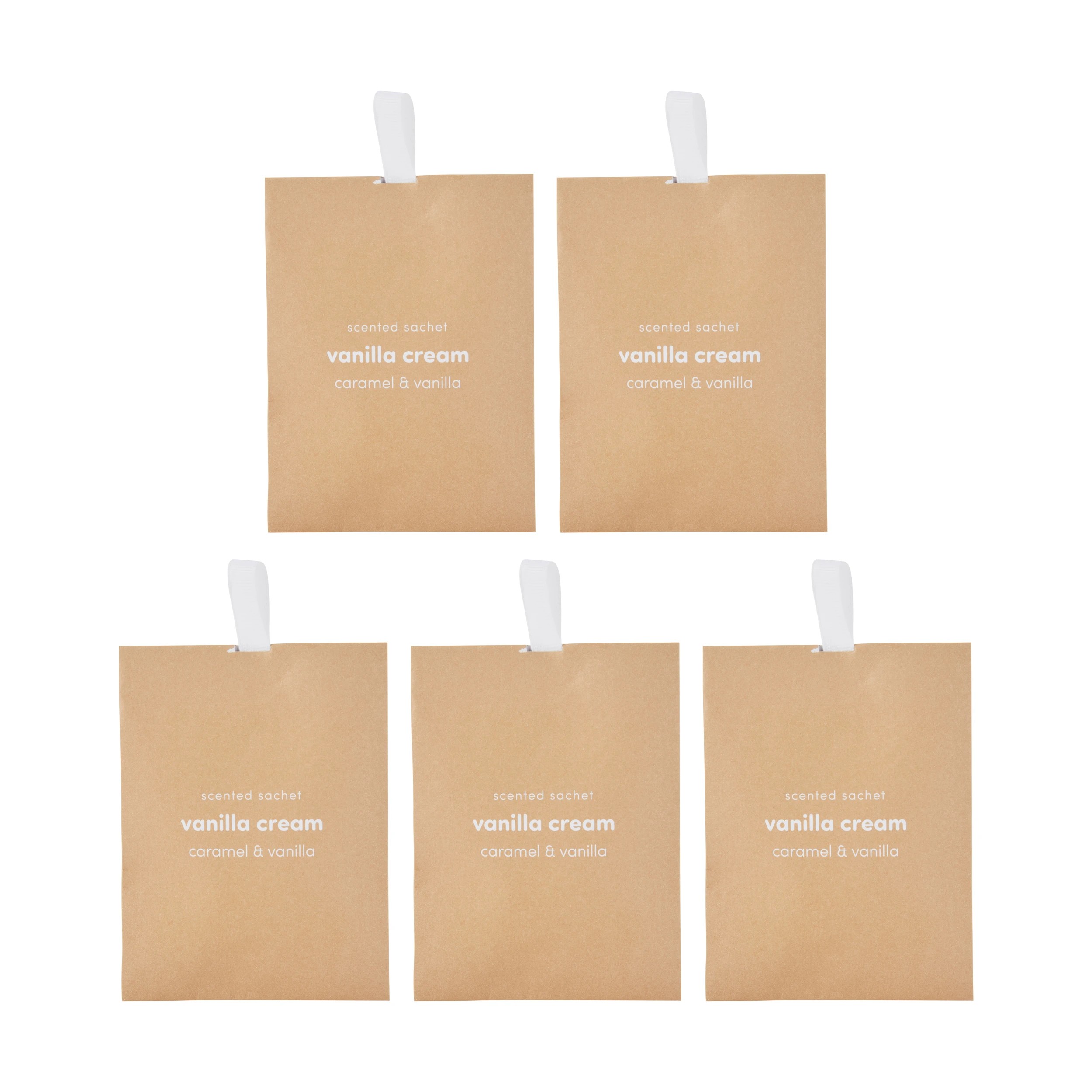 1 5 Piece Vanilla Cream Scented Sachets - Caramel and Vanilla, 1 of 4