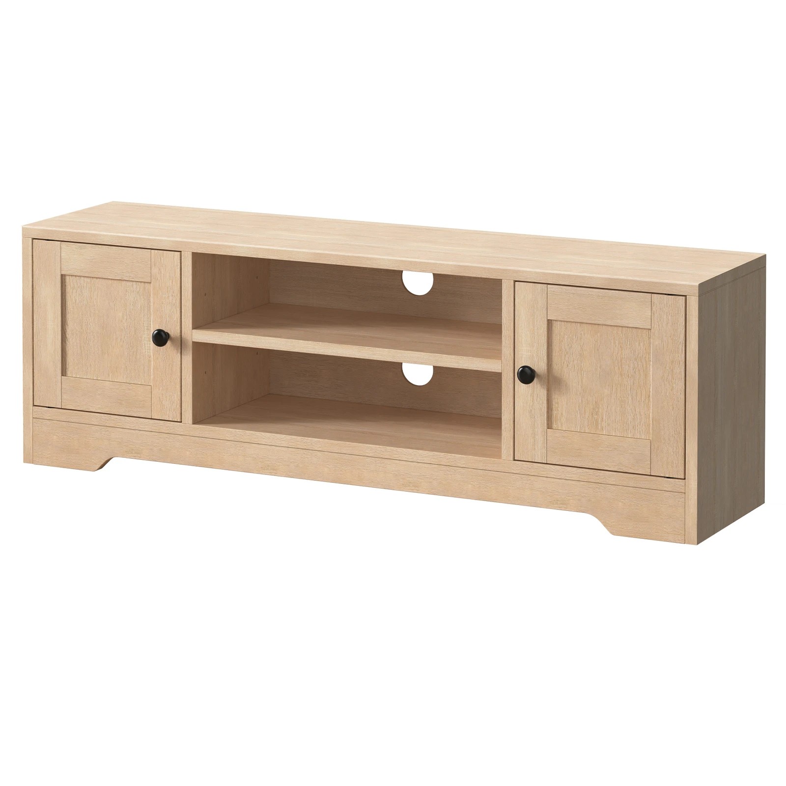 1 Alfordson TV Cabinet Entertainment Unit Stand 120cm Hamptons Storage - Wood, 1 of 10