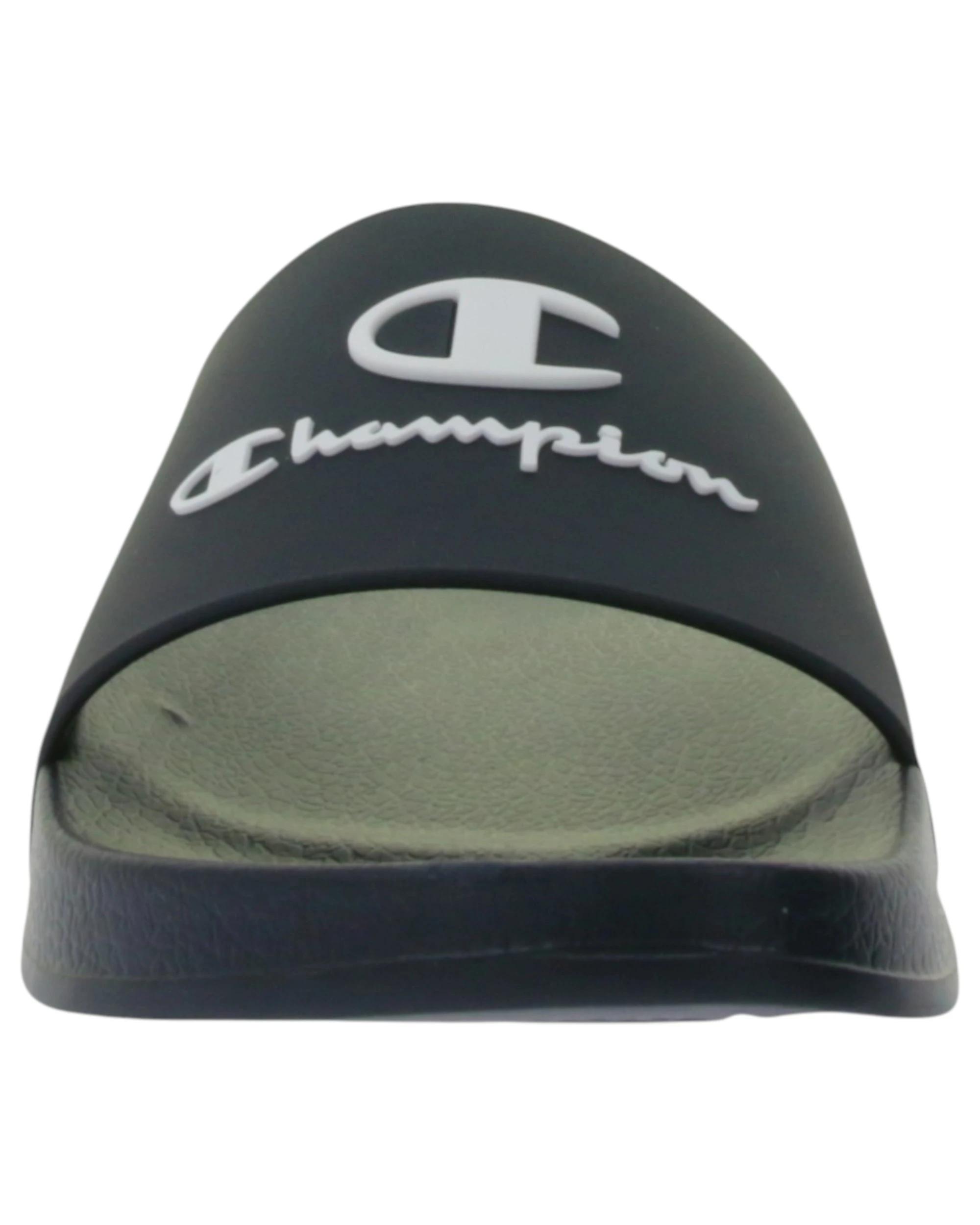 4 Champion Mens Flip Flops Kos Black Slides Black, 4 of 8