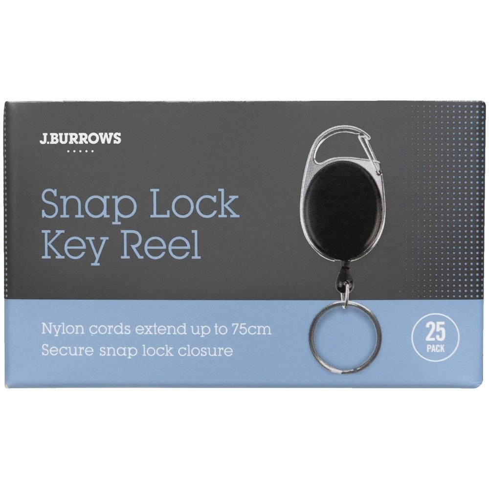 2 J.Burrows Snaplock Key Reels 25 Pack Black, 2 of 4