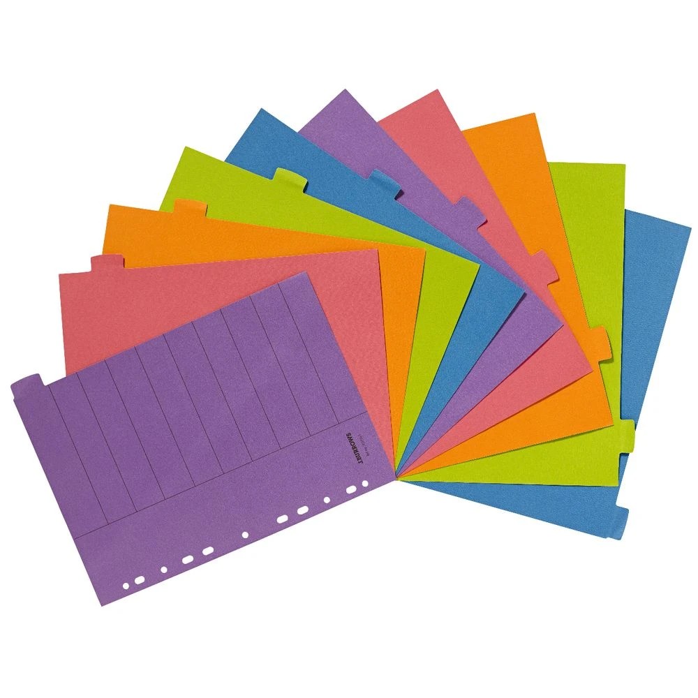 3 J.Burrows Manilla Dividers A4 Summer Colours 10 Tab, 3 of 3