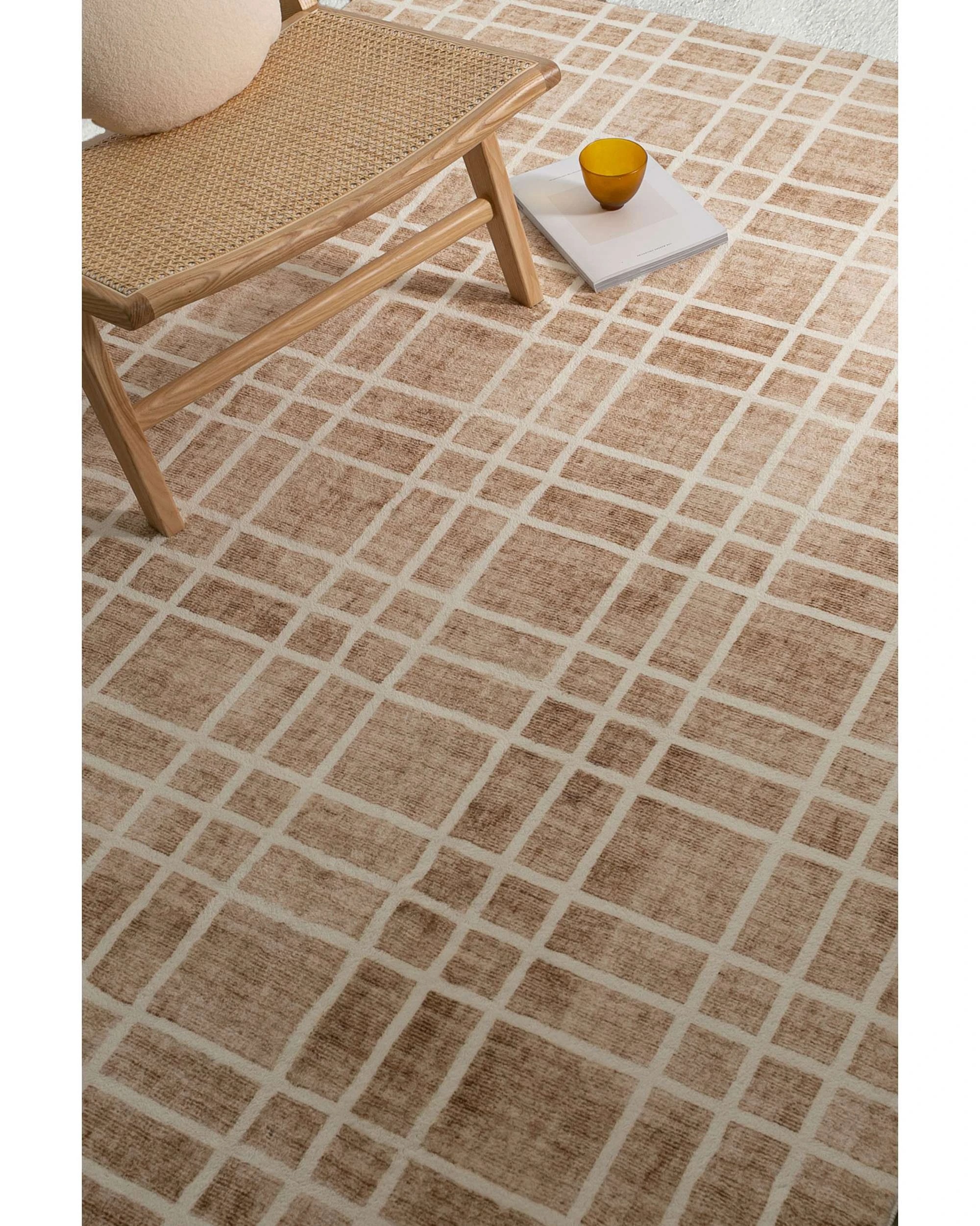 3 Loopsie Oodi Plaid Washable Rug-180cm x 120cm - Brown, 3 of 6
