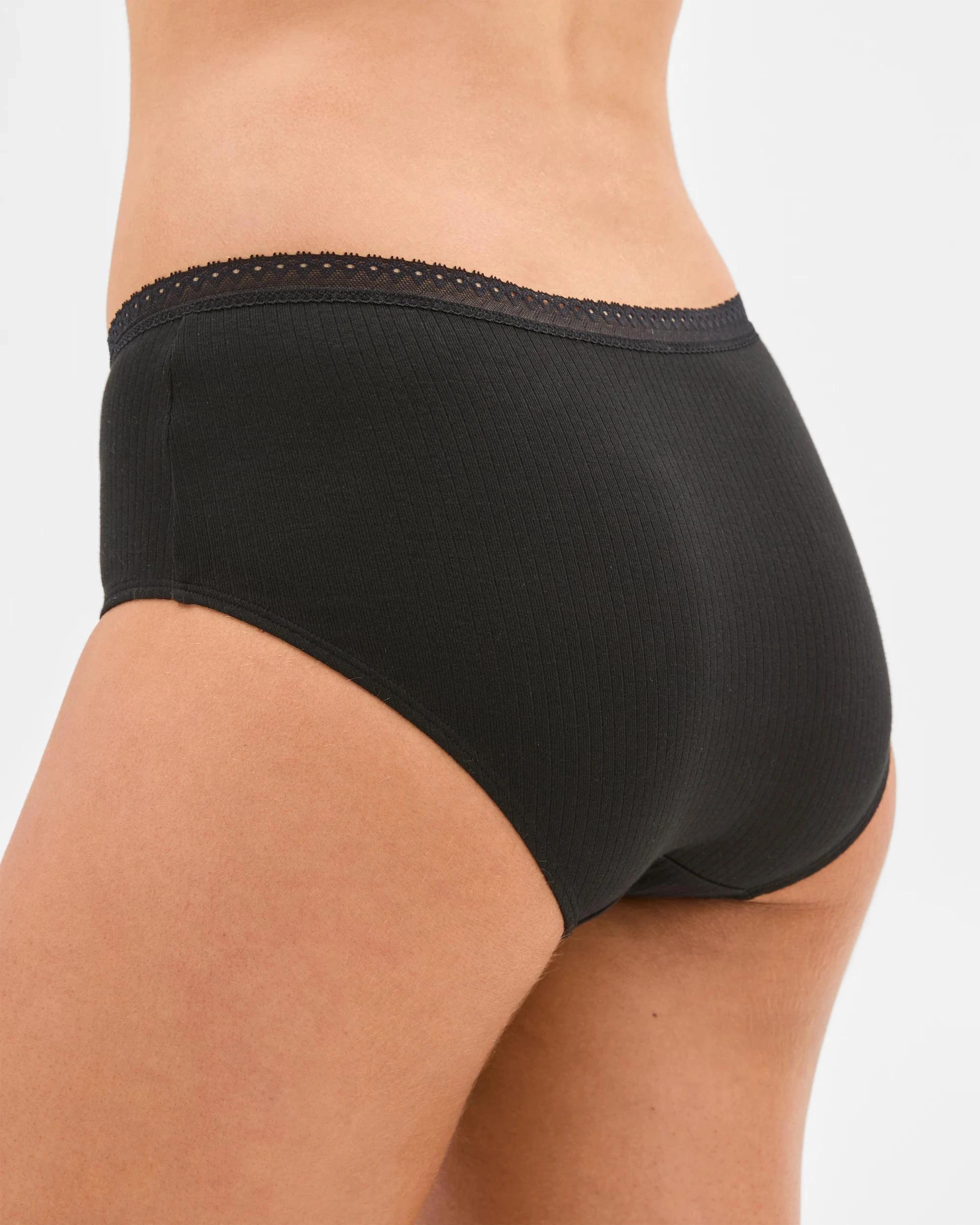 3 Lily Loves Australian Cotton 2 Pack Pointelle Boyleg Briefs BLACK, 3 of 3