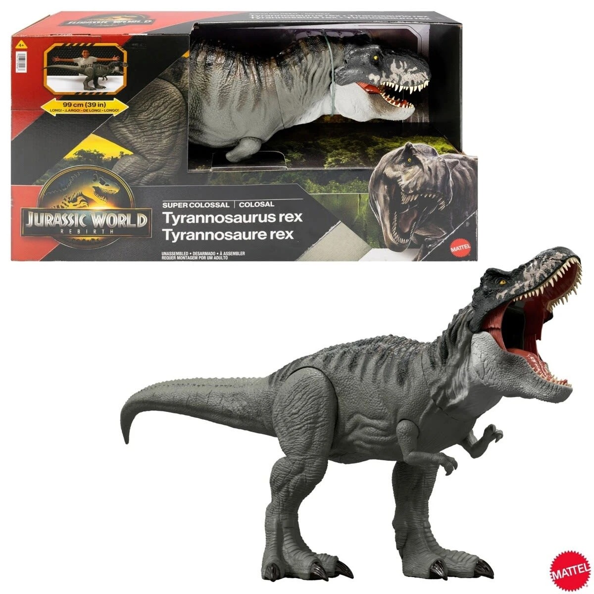1 Jurassic World Rebirth Super Colossal Tyrannosaurus Rex Figure, 1 of 4